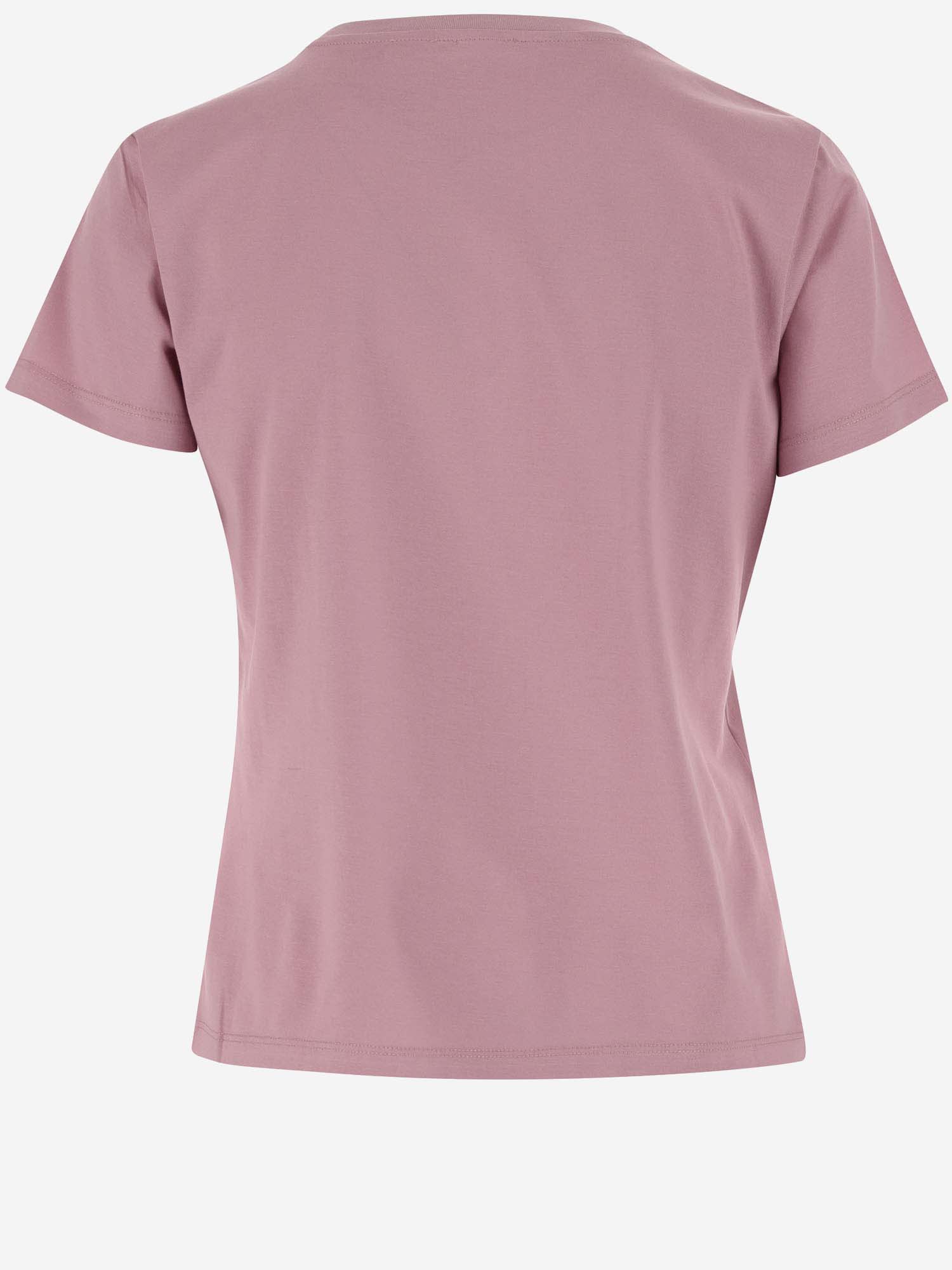 Shop Pinko Cotton T-shirt With Logo In Pink