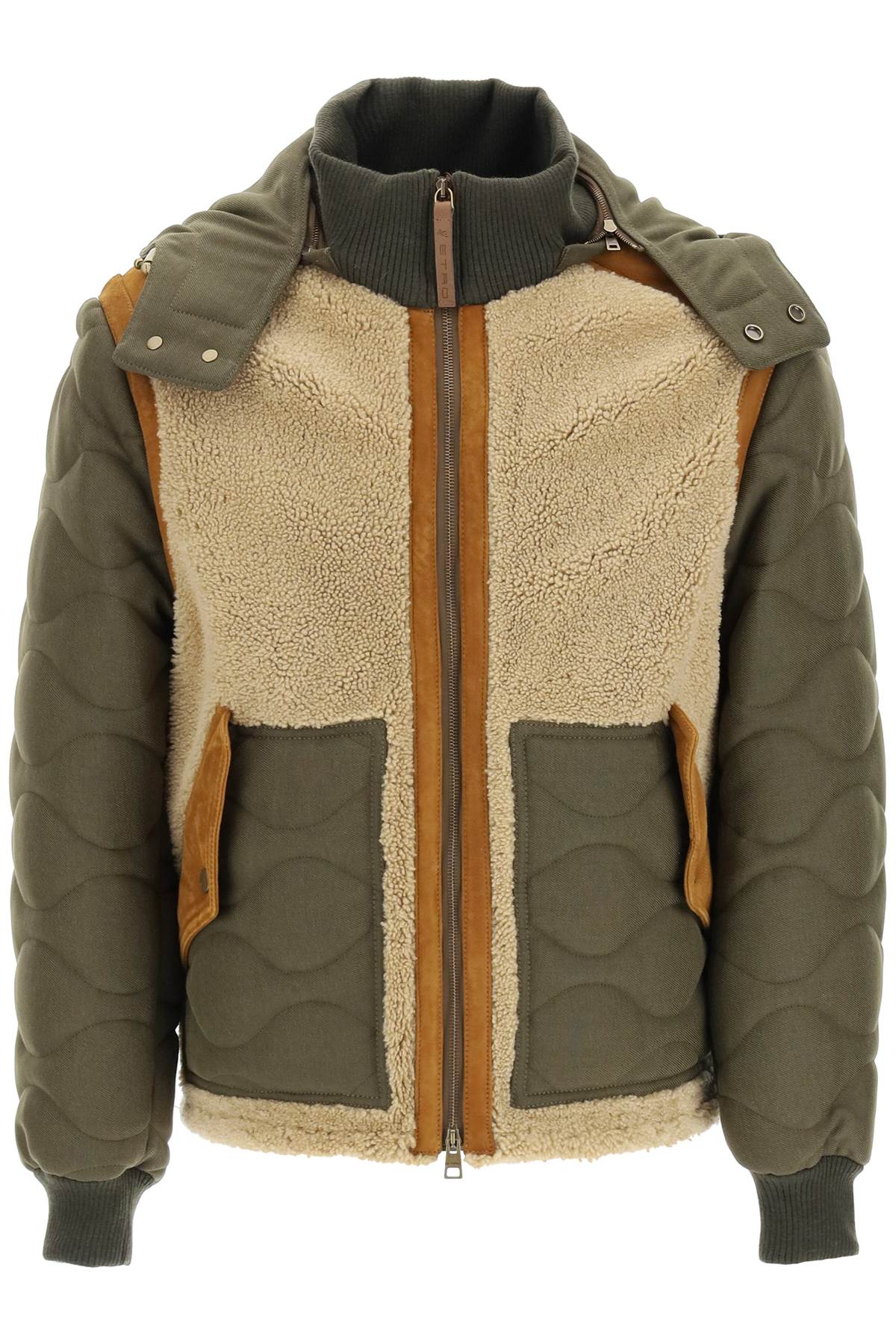 Etro Patchwork Jacket In Cotton And Shearling