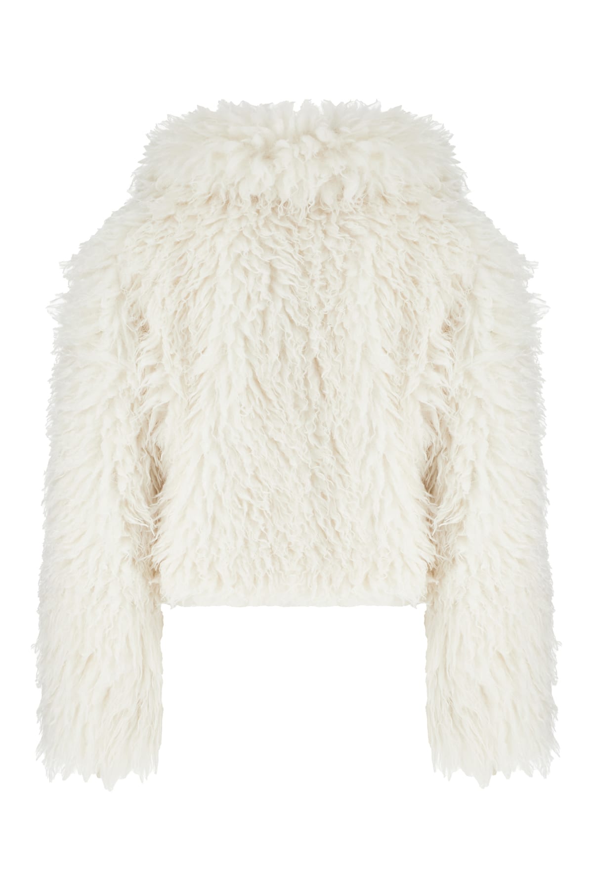 Michael Kors White Faux Fur Coat In White