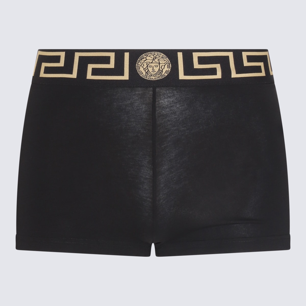 Versace Black Cotton Boxer In Black
