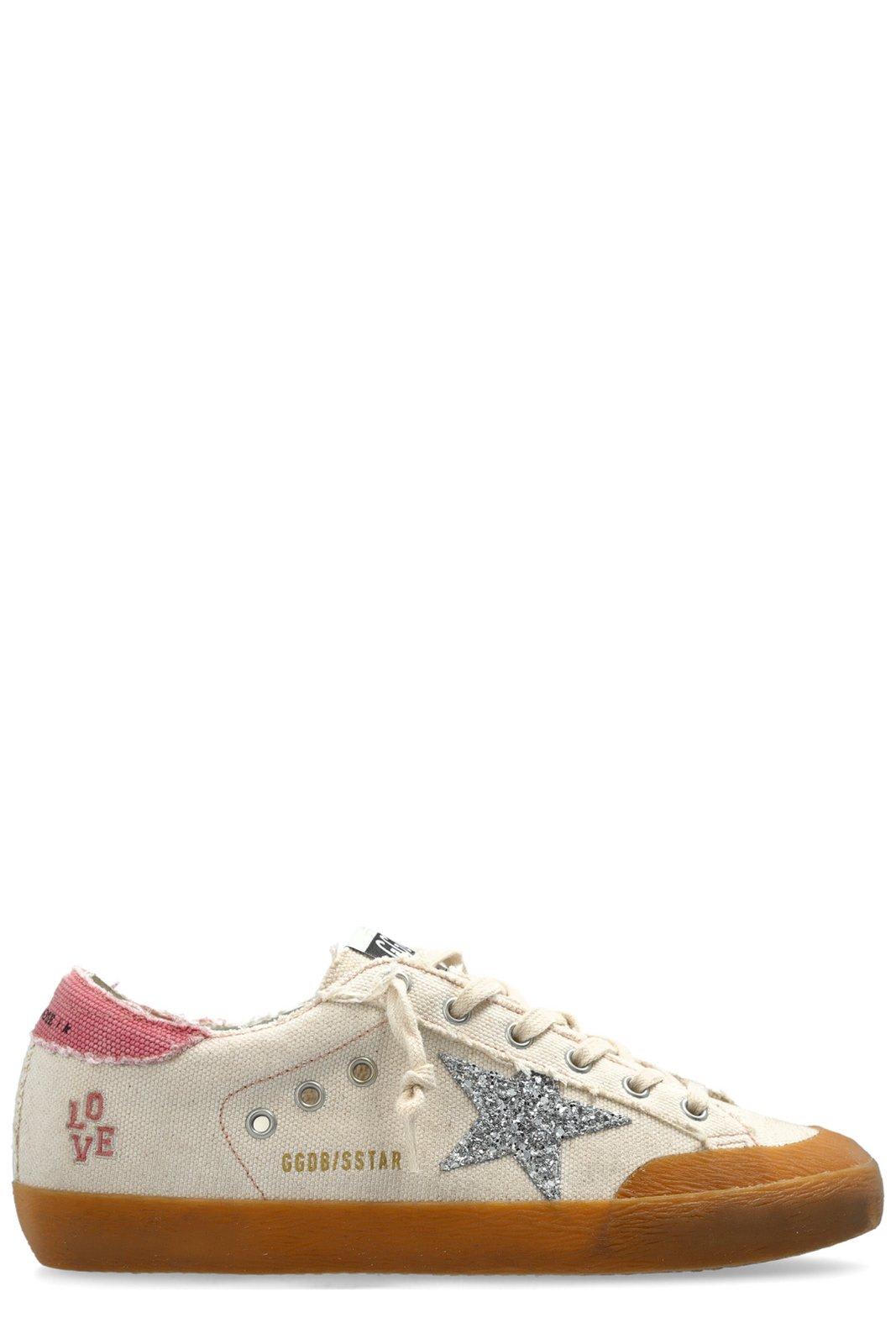 Super Star Glittered Lace-up Sneakers