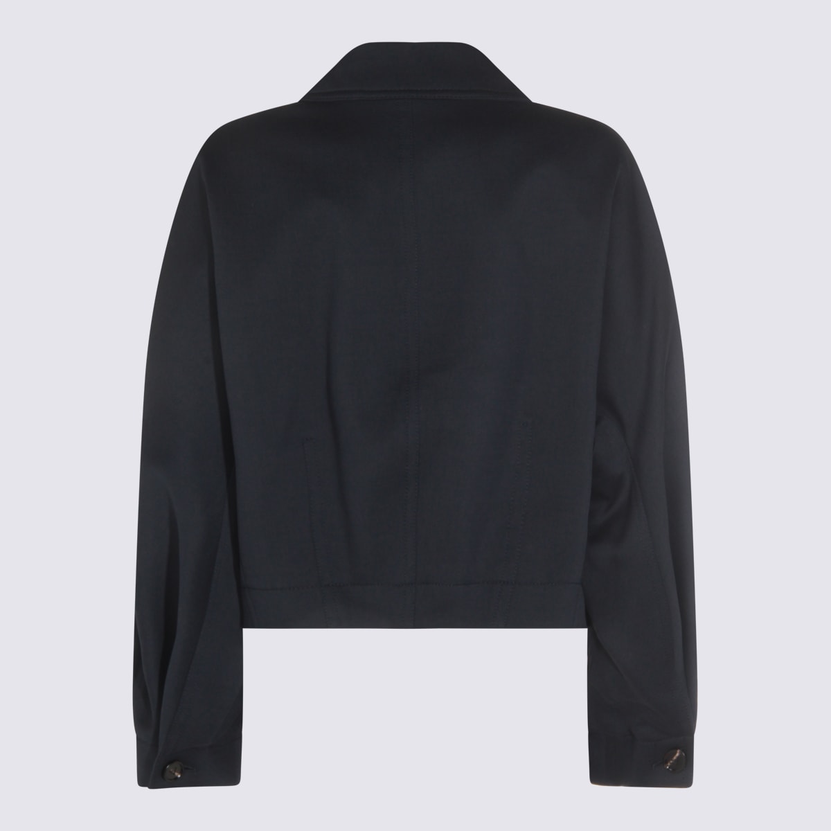 Bottega Veneta Blue Cotton Casual Jacket In Black