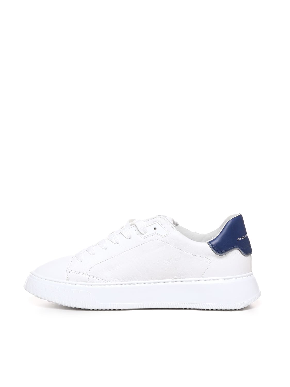 Shop Philippe Model Paris Leather Sneakers In White, Blue