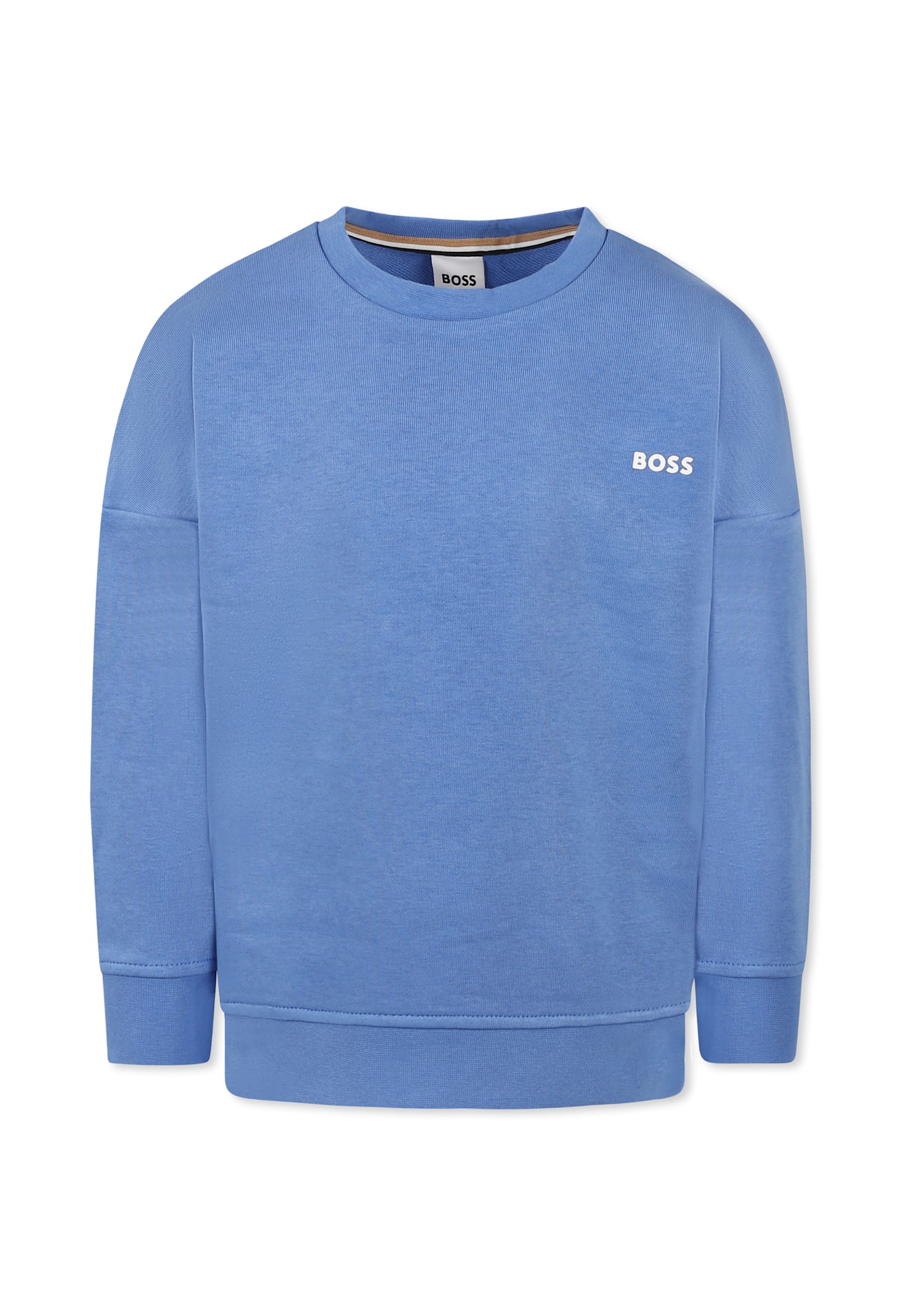 Hugo Boss Light Blue Sweatshirt For Boy With Logo In Light Blue