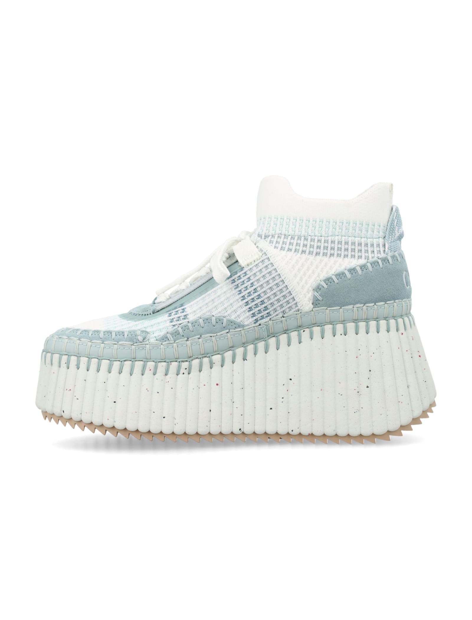 Shop Chloé Nama Wedge Sneaker In Delicate Blue