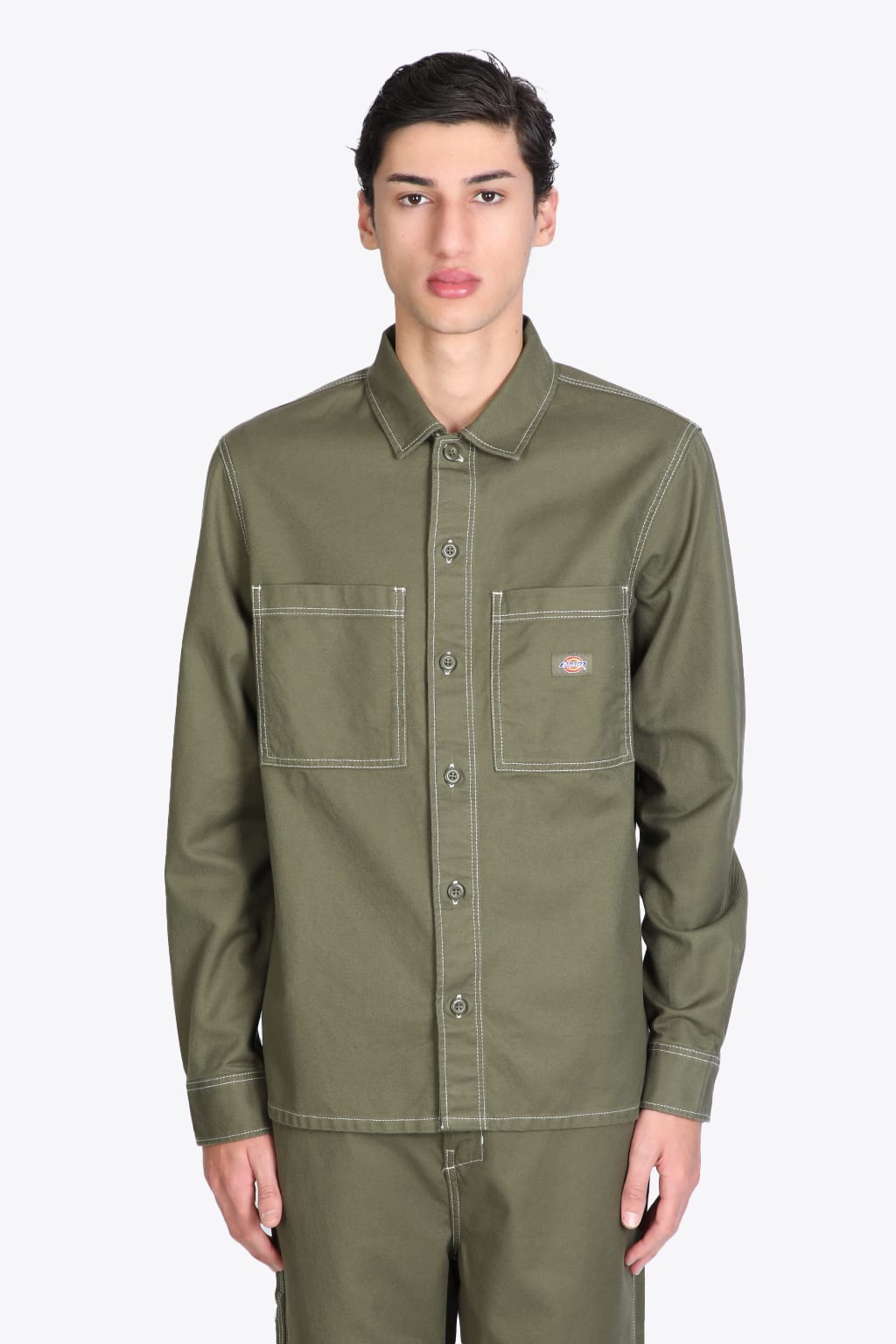 Dickies Florala Shirt Military green twill work shirt - Florala shirt