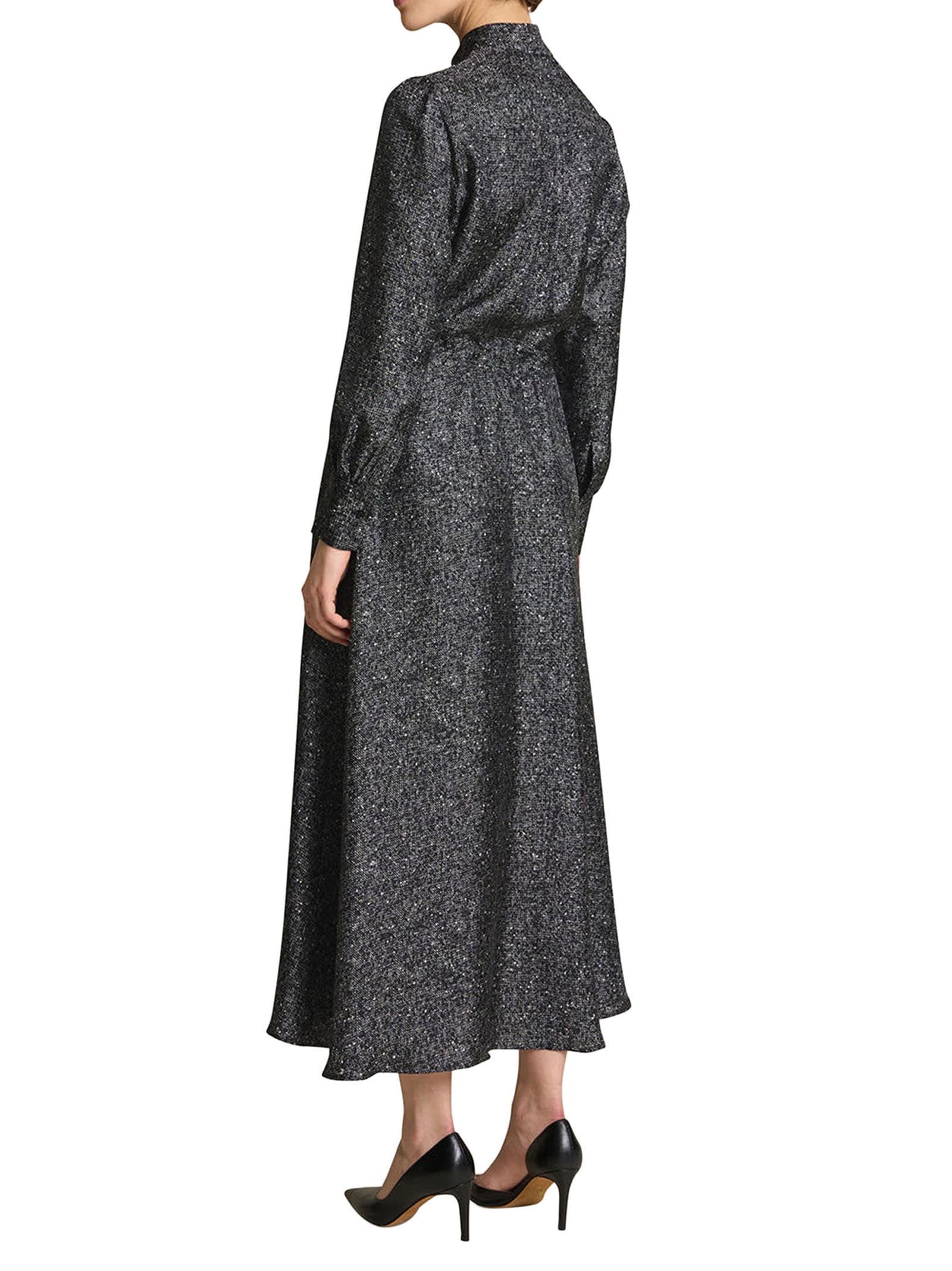 Shop Kiton Dress Silk In Black