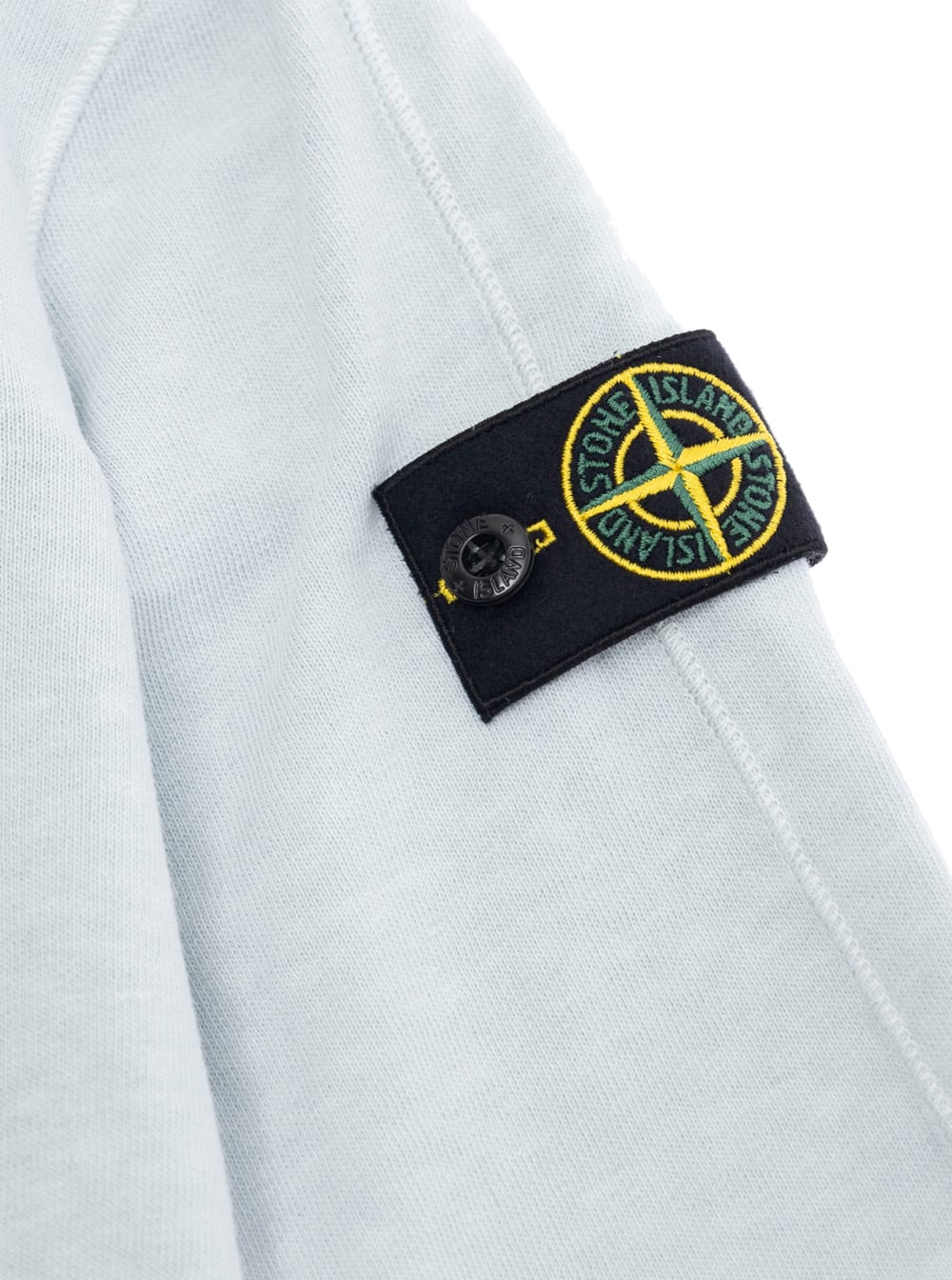 Stone Island Light Blue Sweatshirt With Round Neck And Logo Patch On The Sleeve In Cotton Boy In Light Blue