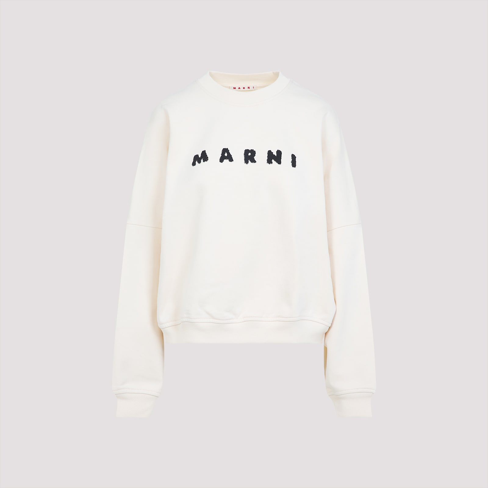 Marni Cream Cotton Oversize Sweatshirt In White