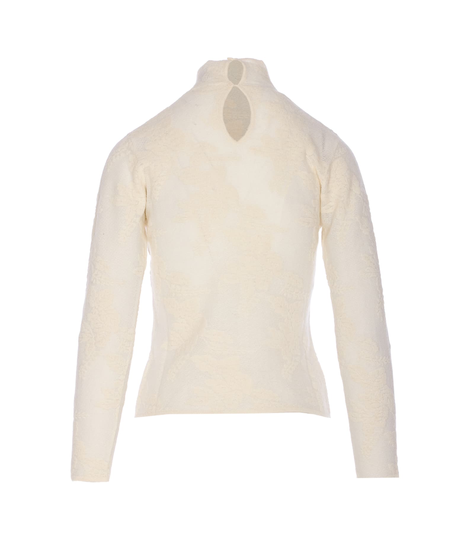 Ganni Sheer Flower Jacquard Body In White