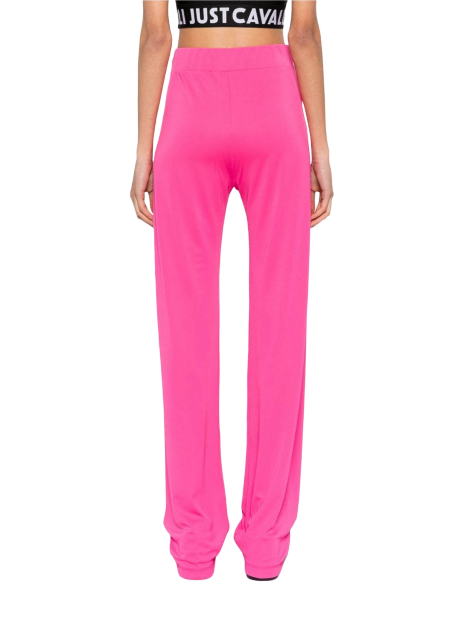 Just Cavalli Snake-detail Flared Trousers In Pink
