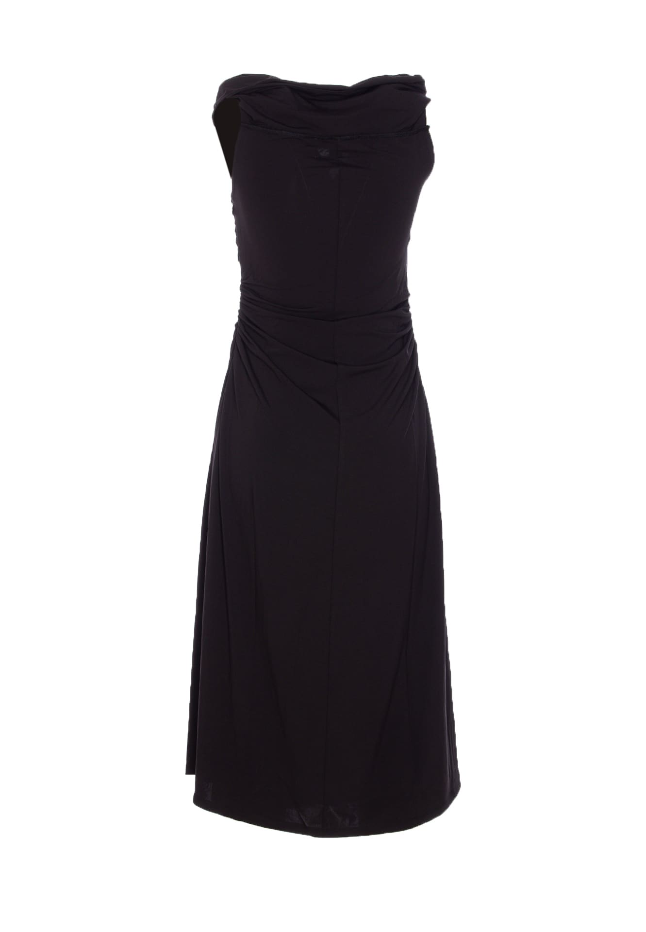 Michael Michael Kors Longuette Viscose Blend Dress With Bare Shoulders In Black