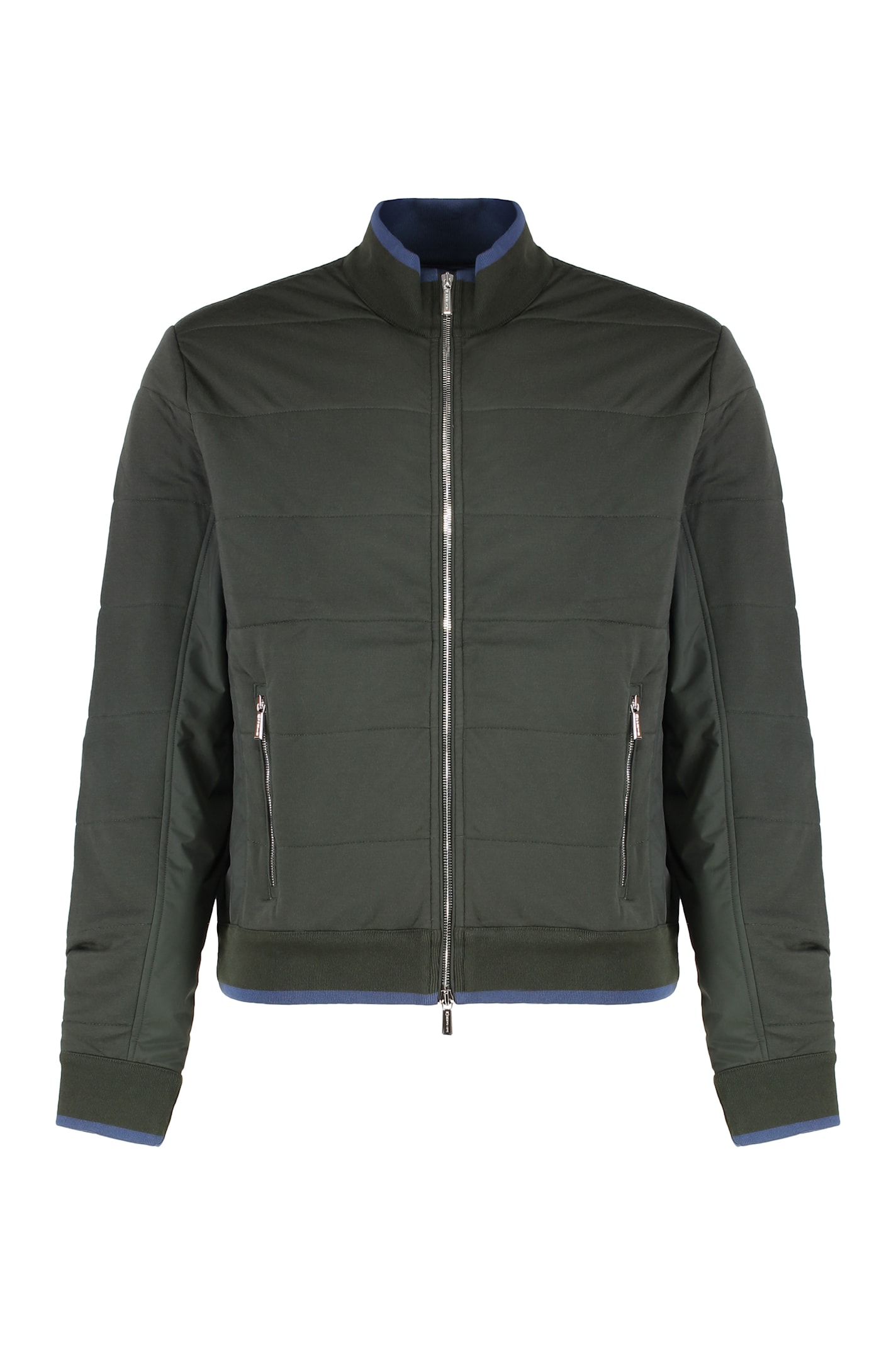 Moorer Quilted Full-zip Jacket In Green