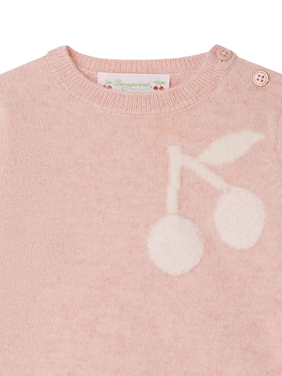 Bonpoint Almire Cherry-jacquard Jumper In Pink