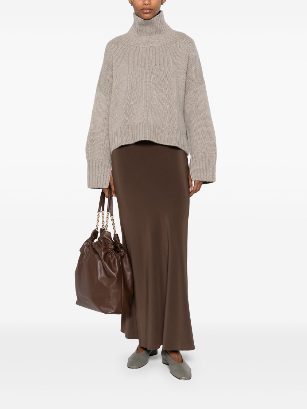 Goat Girlfriend Cashmere Turtle-neck Jumper In Gray