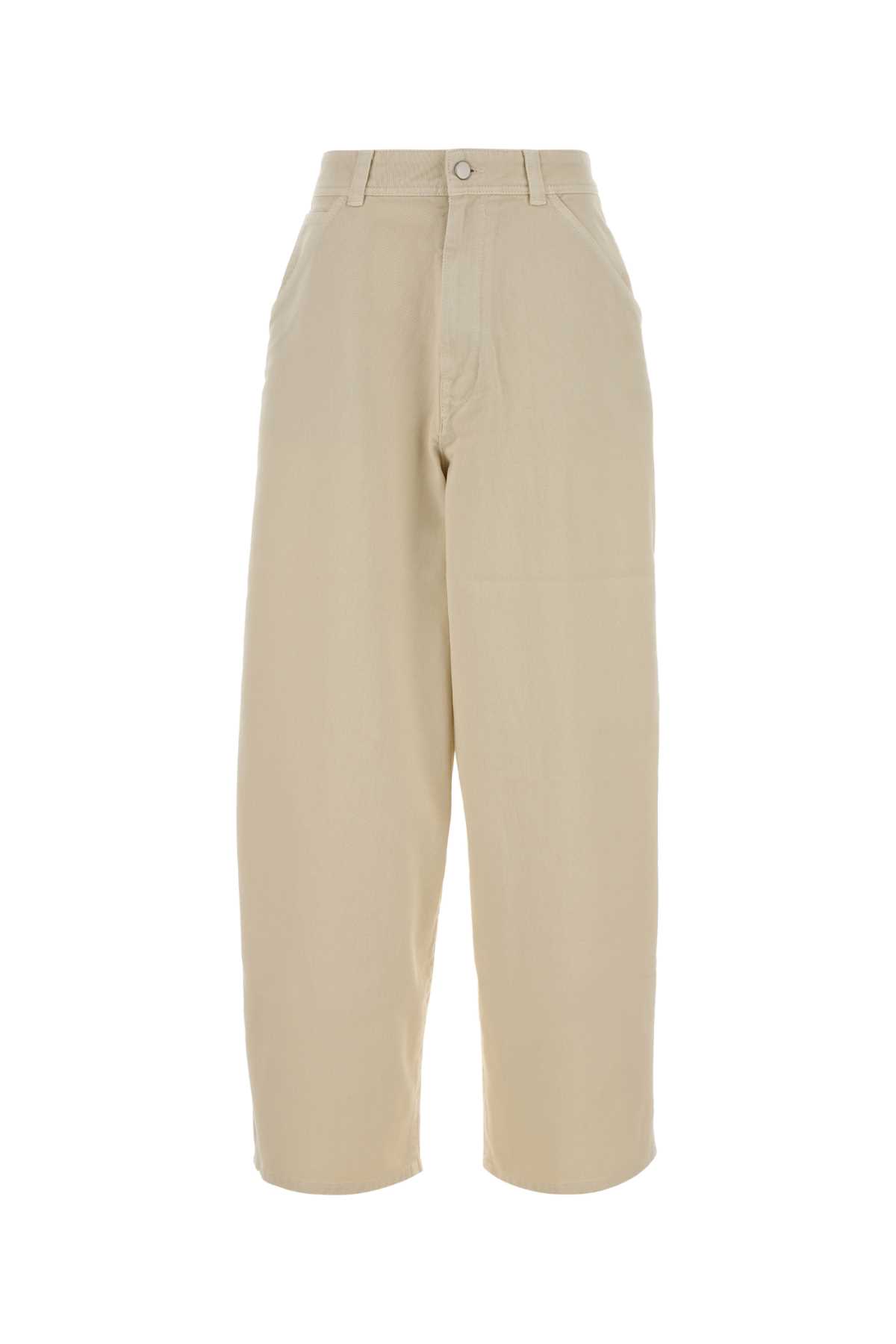 Lemaire Sand Denim Wide-leg Jeans In Neutral