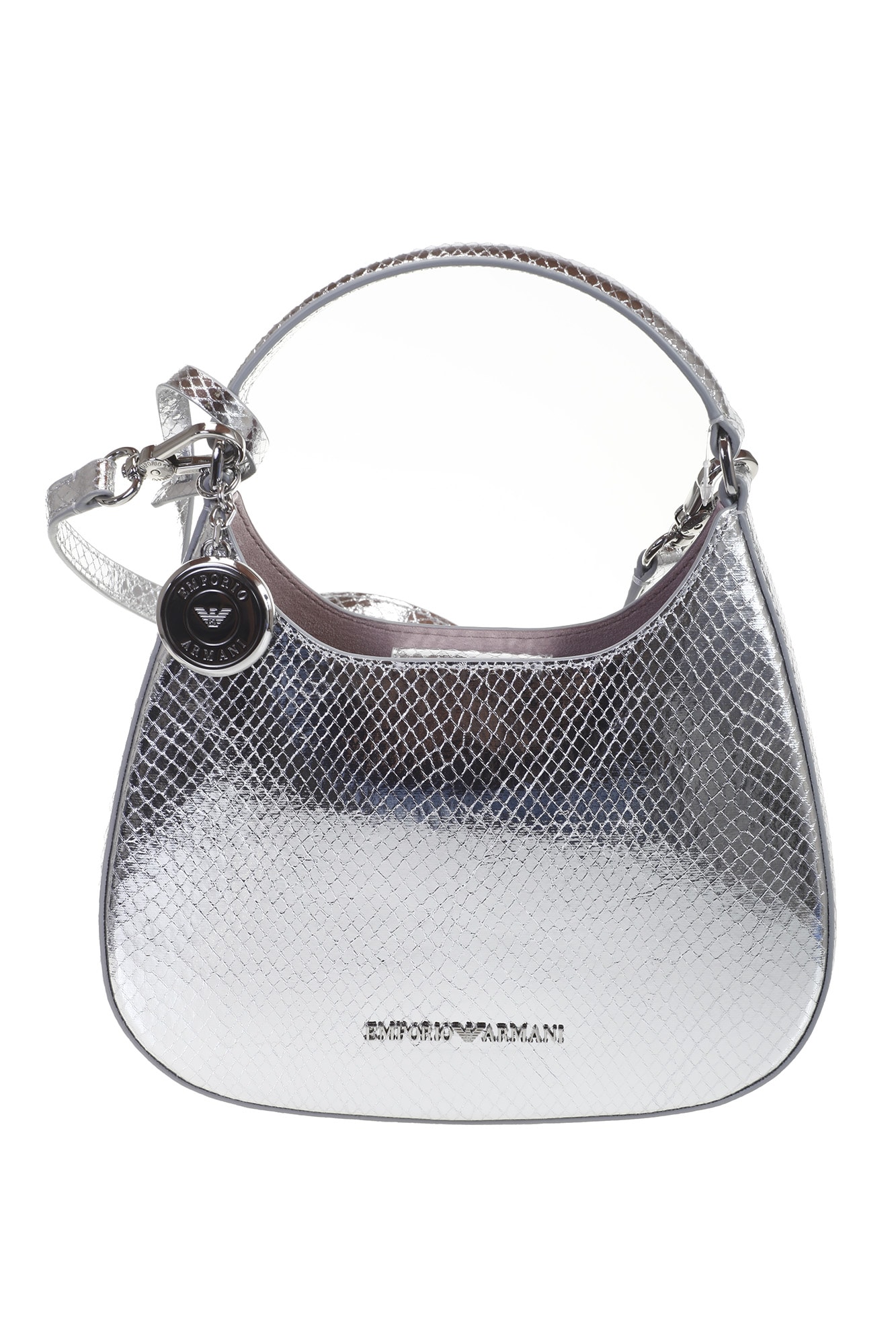 Emporio Armani Hobo Handbag In Silver