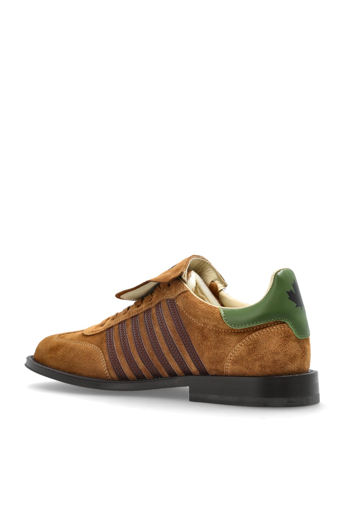 Dsquared2 Low Top Sneakers With Striped Suede Finish In Multi