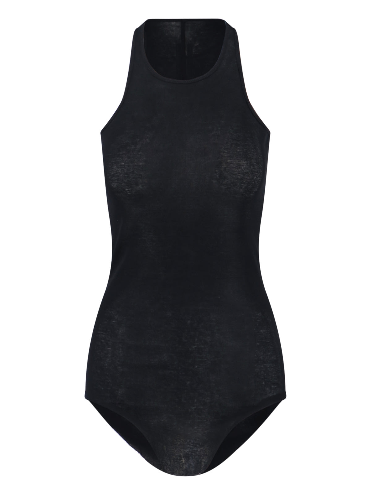 Rick Owens Racer-back Curved-hem Top In Black