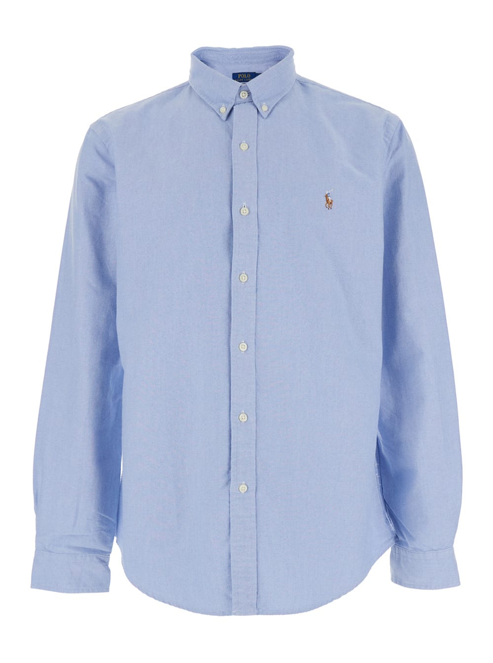 Polo Ralph Lauren slim Fit Oxford Light Blue Shirt With Button-down Collar And Front Embroidery In Cotton Man