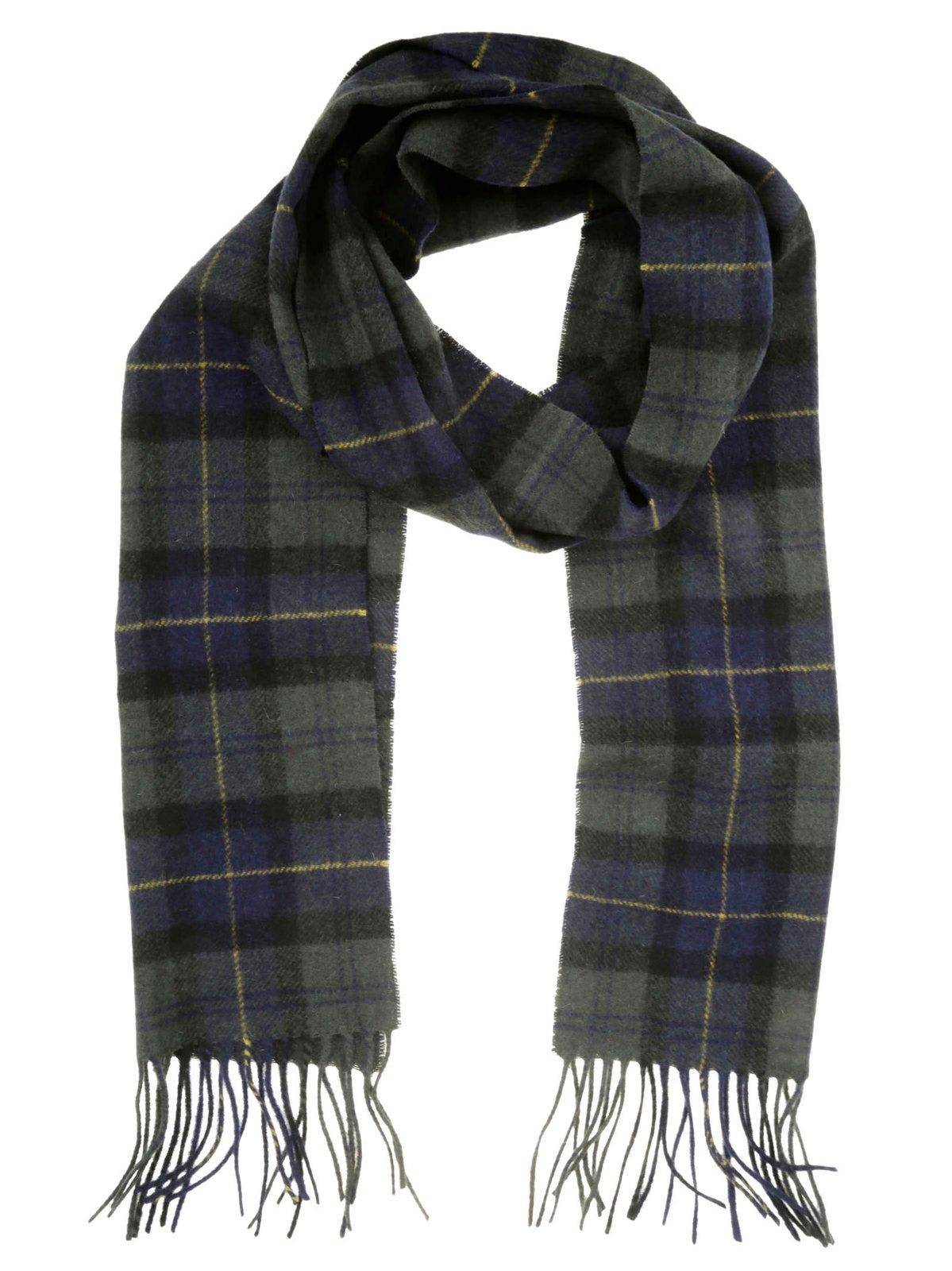 Barbour Tartan Checked Fringed Scarf