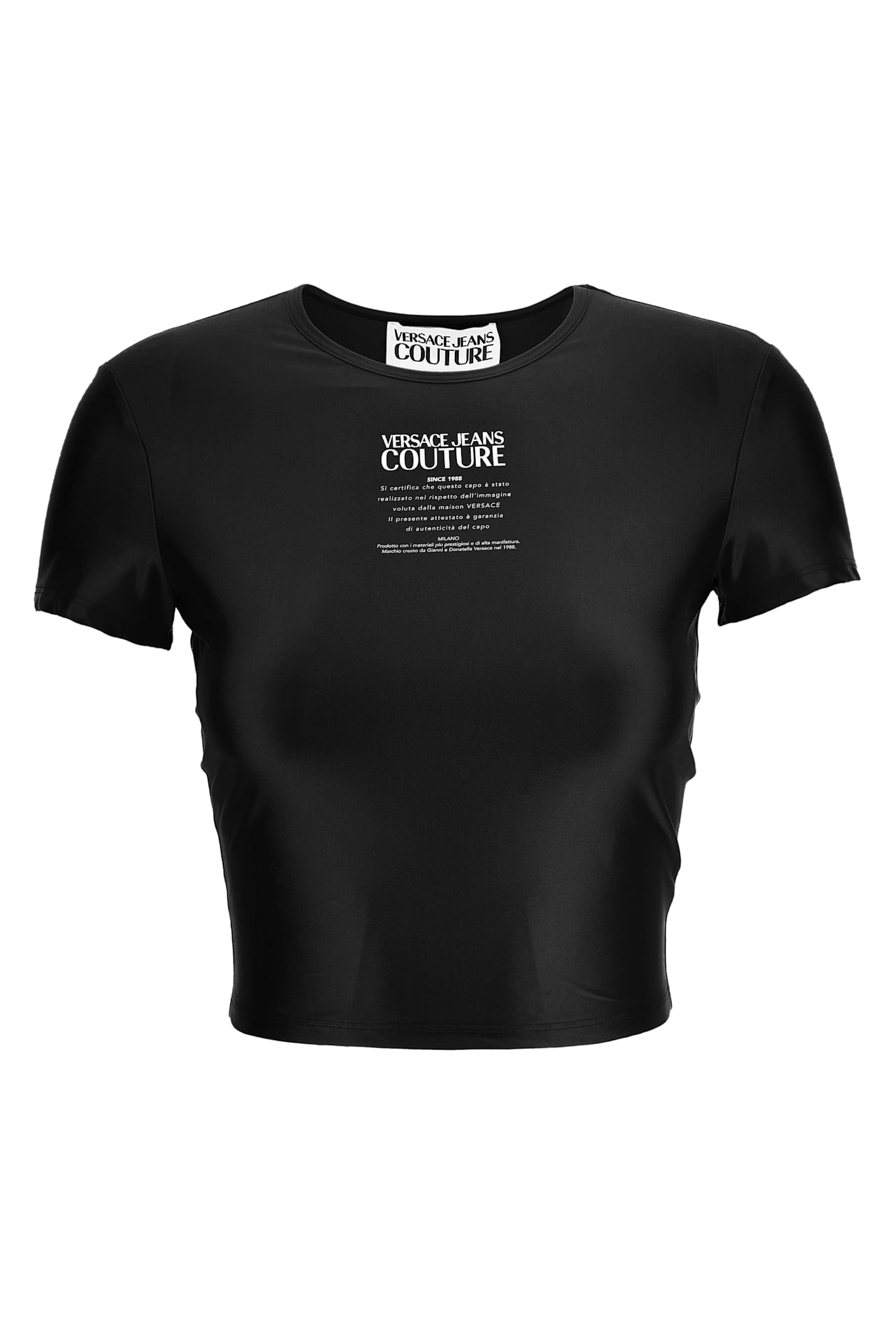 Versace Jeans Couture Black & Pink Chromo Couture Logo T-shirt In Black