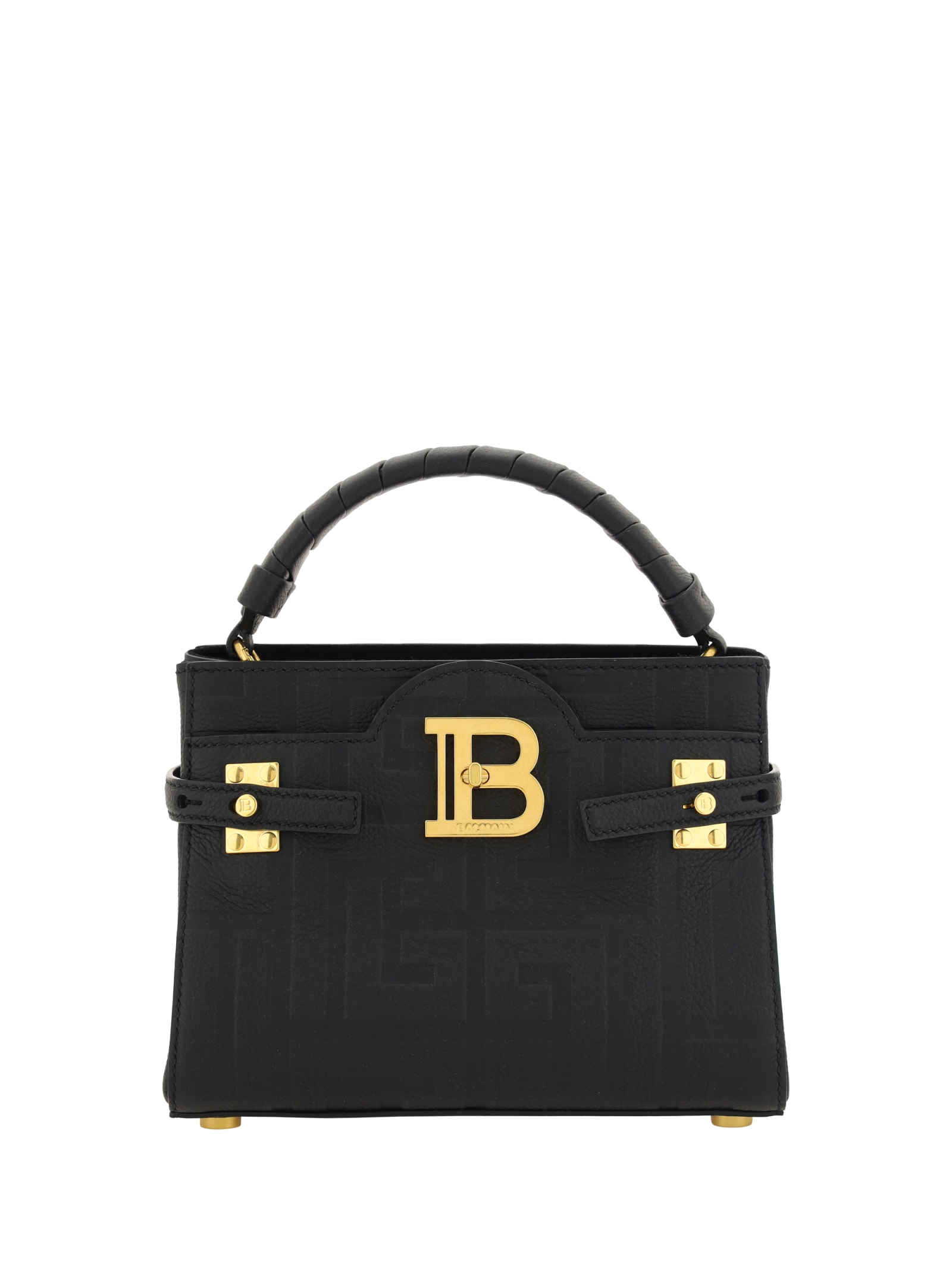 Balmain B Buzz Python-Embossed Top-Handle Bag