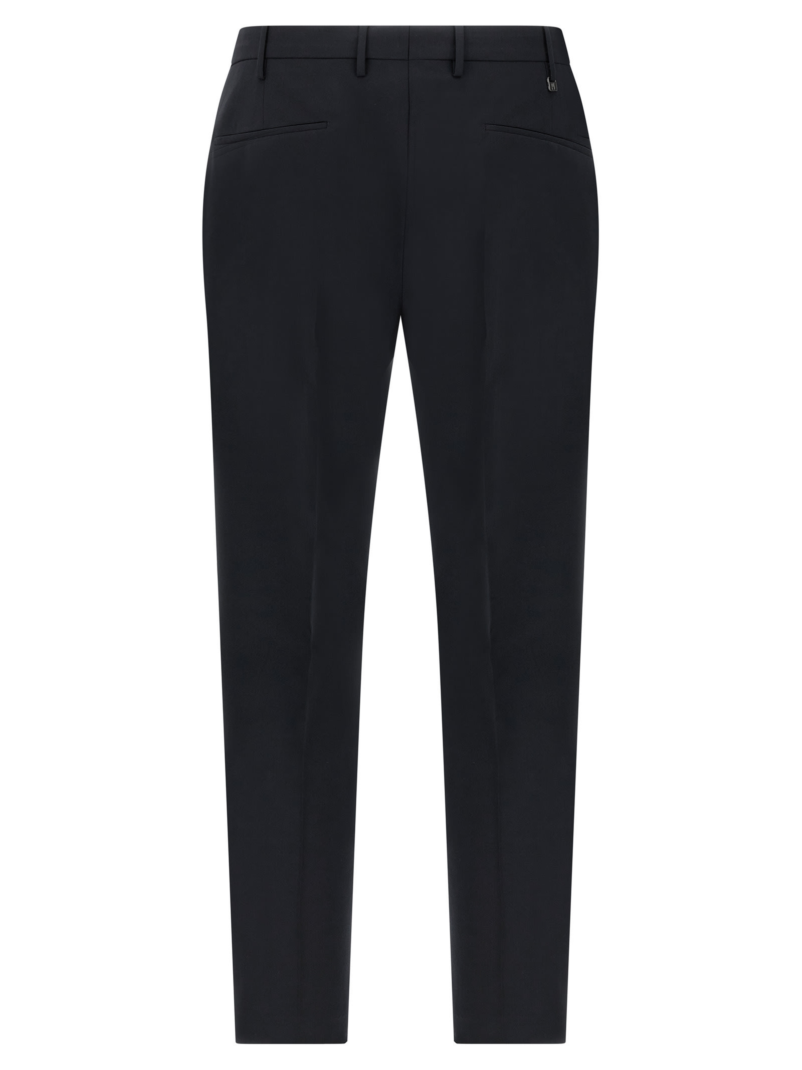 Pt Torino Pant Wool Stretch Front Pleats In Black