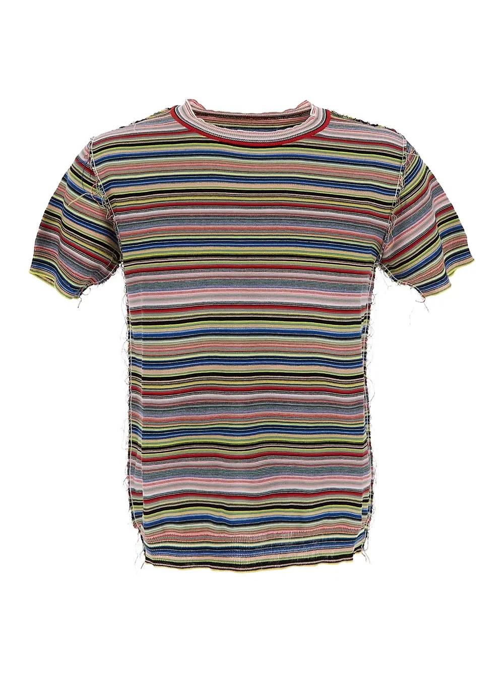 Shop Maison Margiela Stripe Knit T-shirt