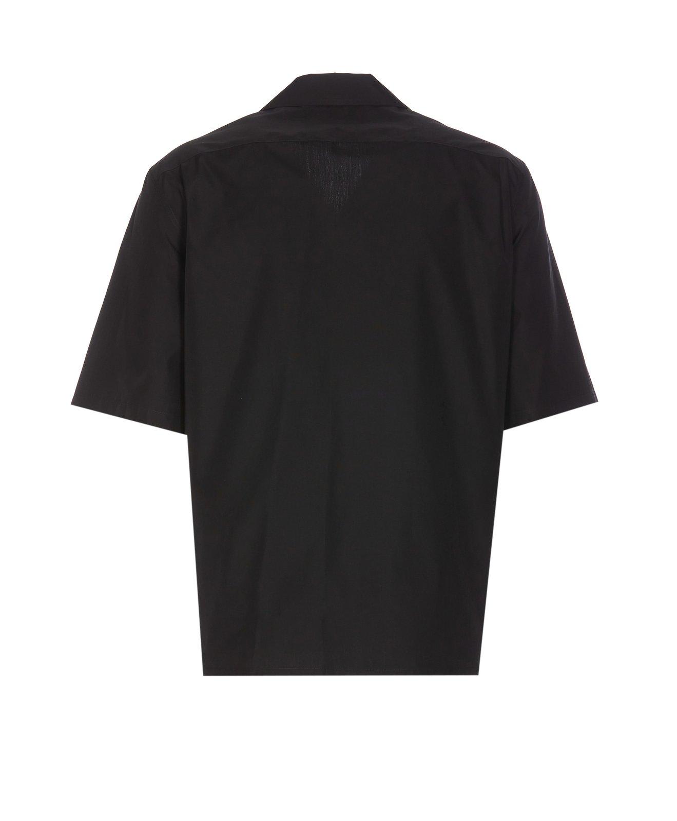 Shop Alexander Mcqueen The Seal Embellished Buttoned Shirt In Nero