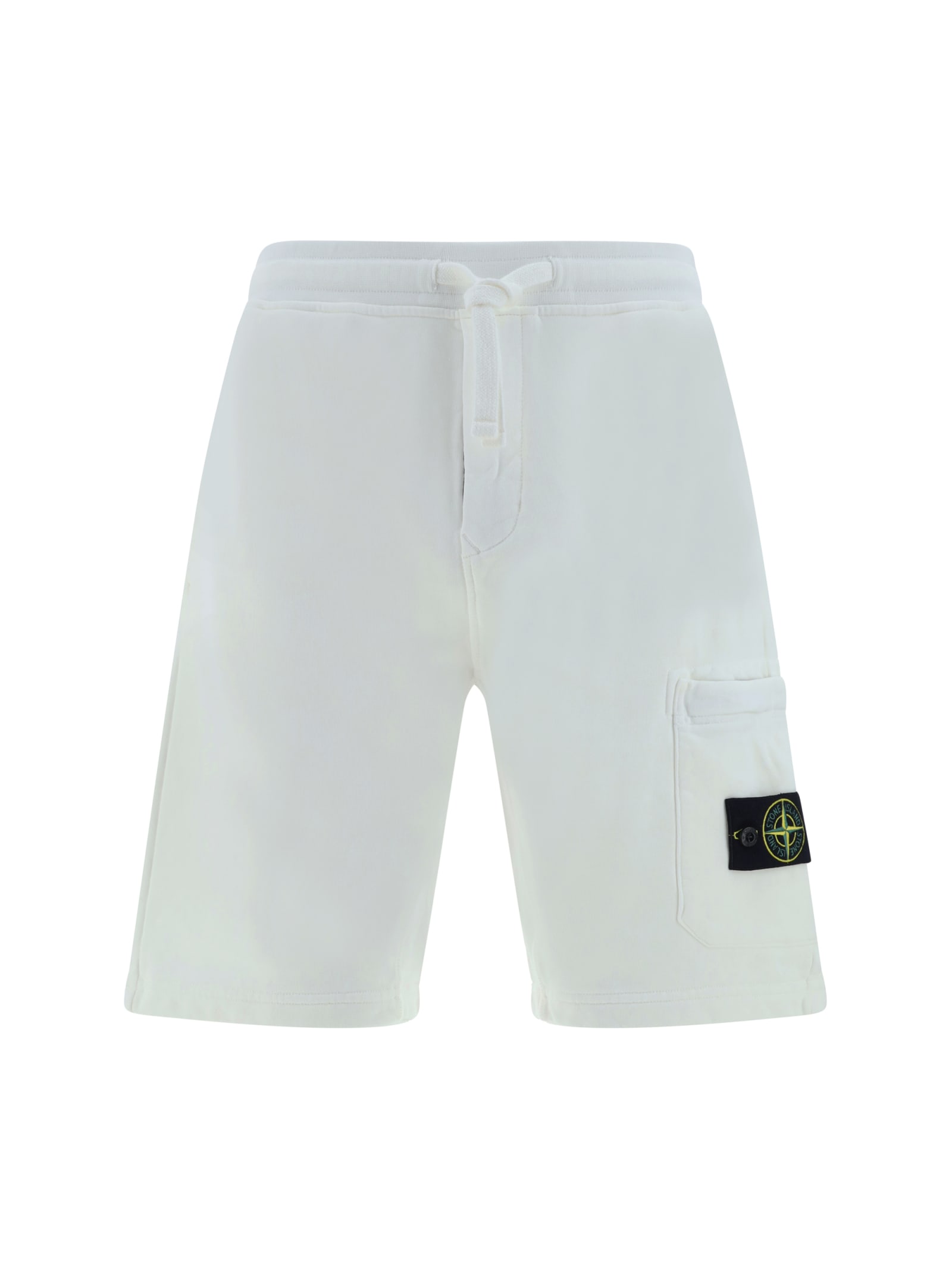 Stone Island Shorts In Bianco