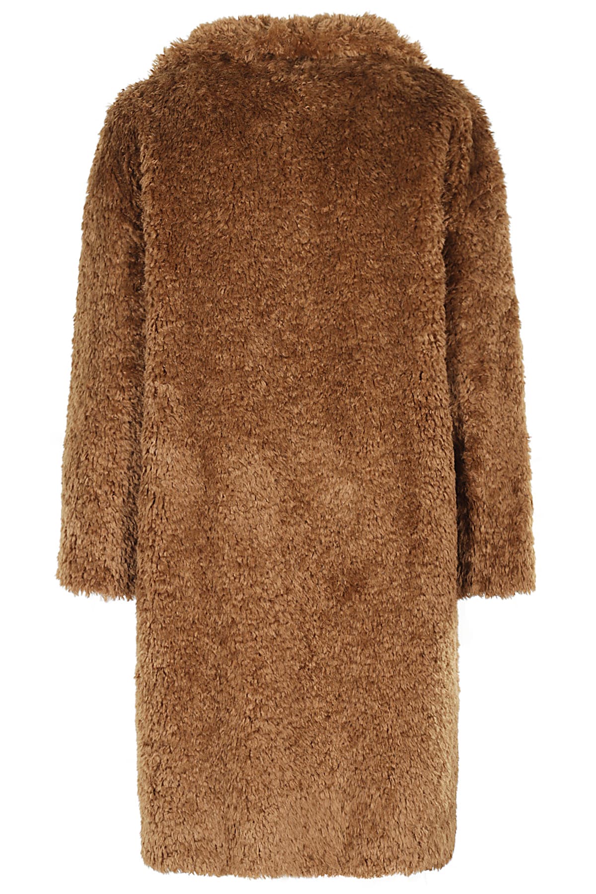 Shop Herno Cappotto Curly Faux Fur In Caramello