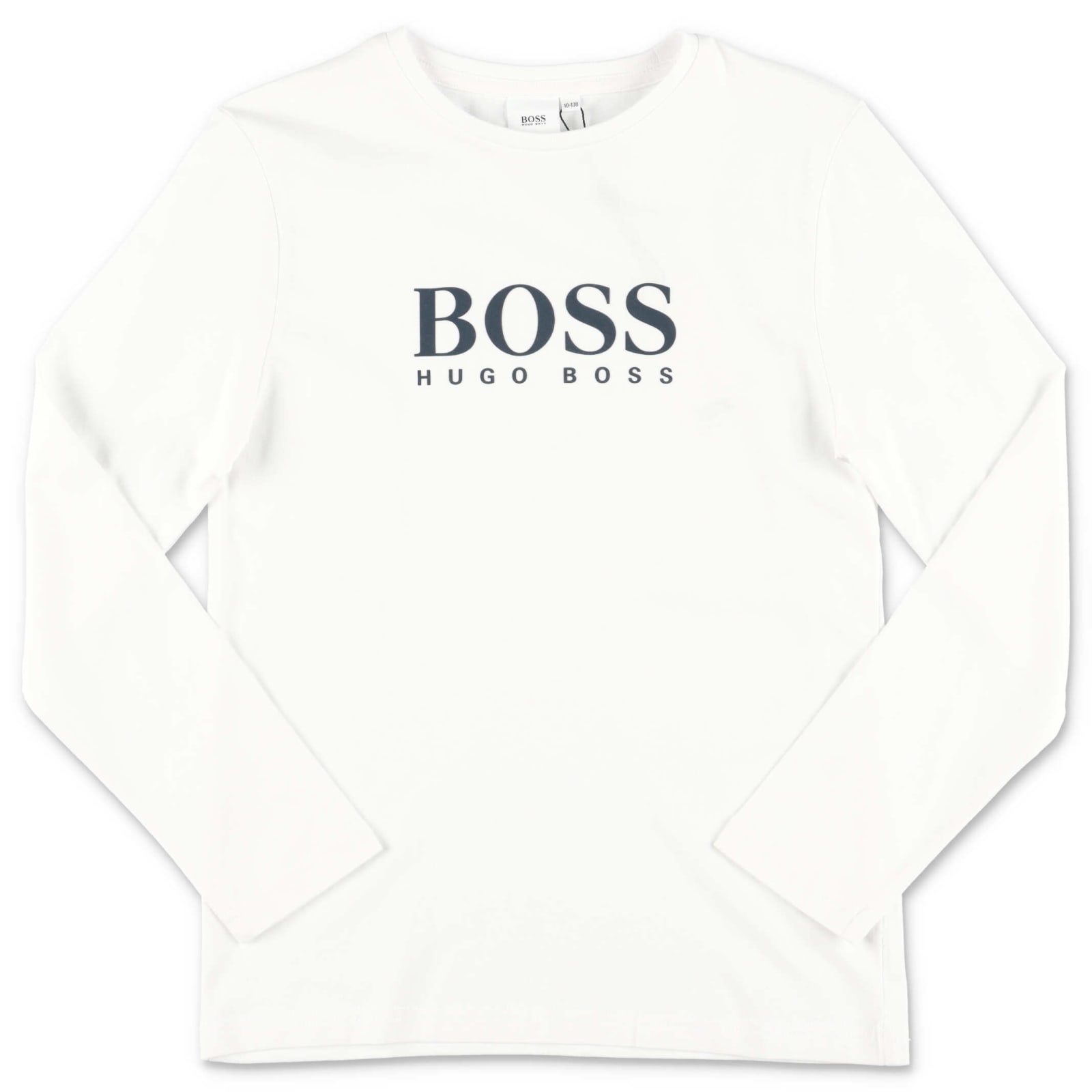 Hugo Boss Kids'  T-shirt Bianca In Jersey Di Cotone