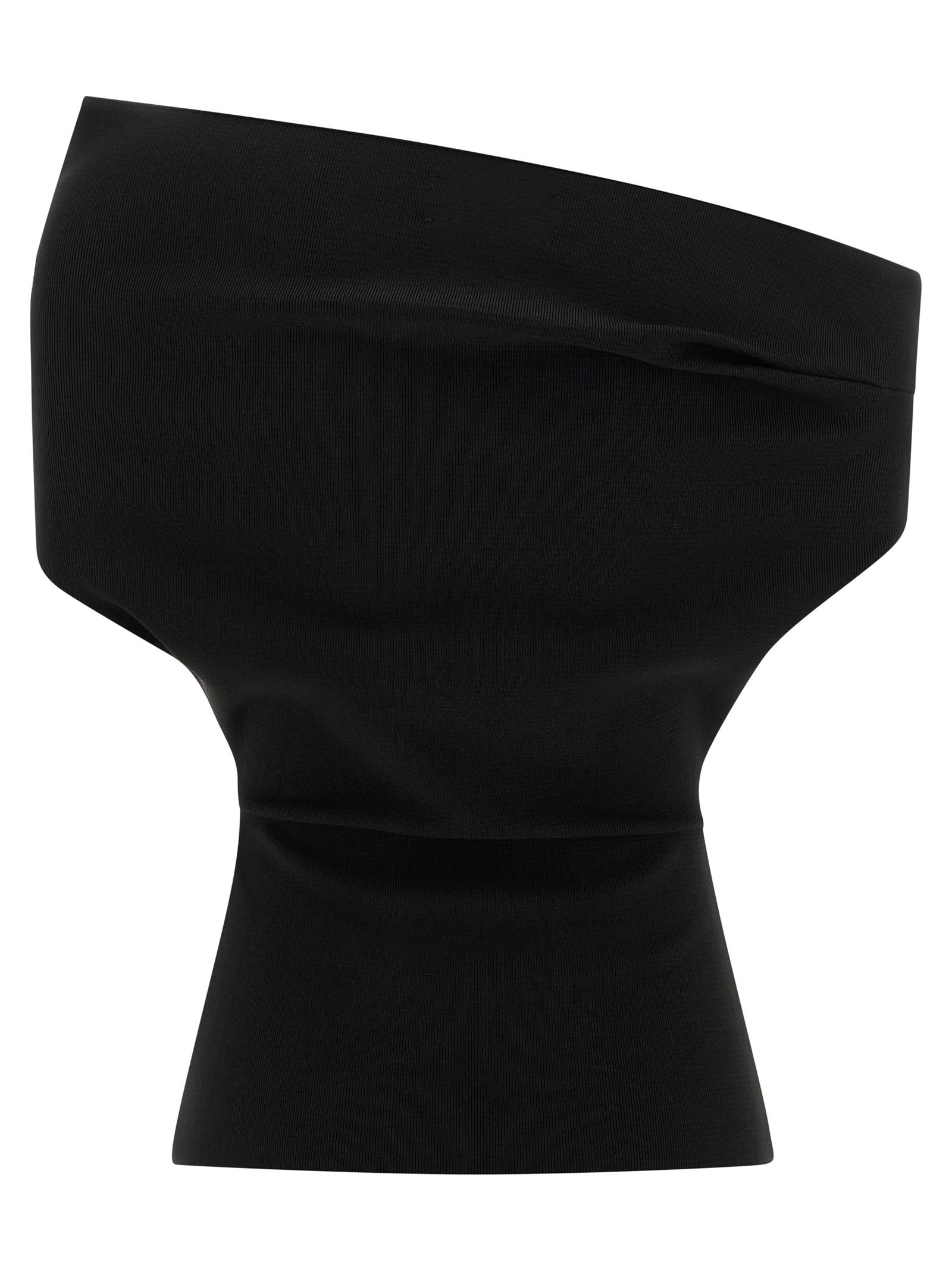 Armarium Debra Asymmetric Stretch-knit Top In Black