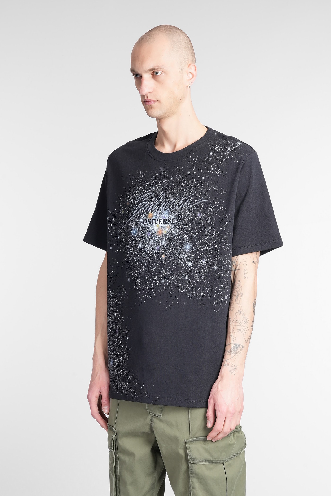 Shop Balmain T-shirt In Black Cotton
