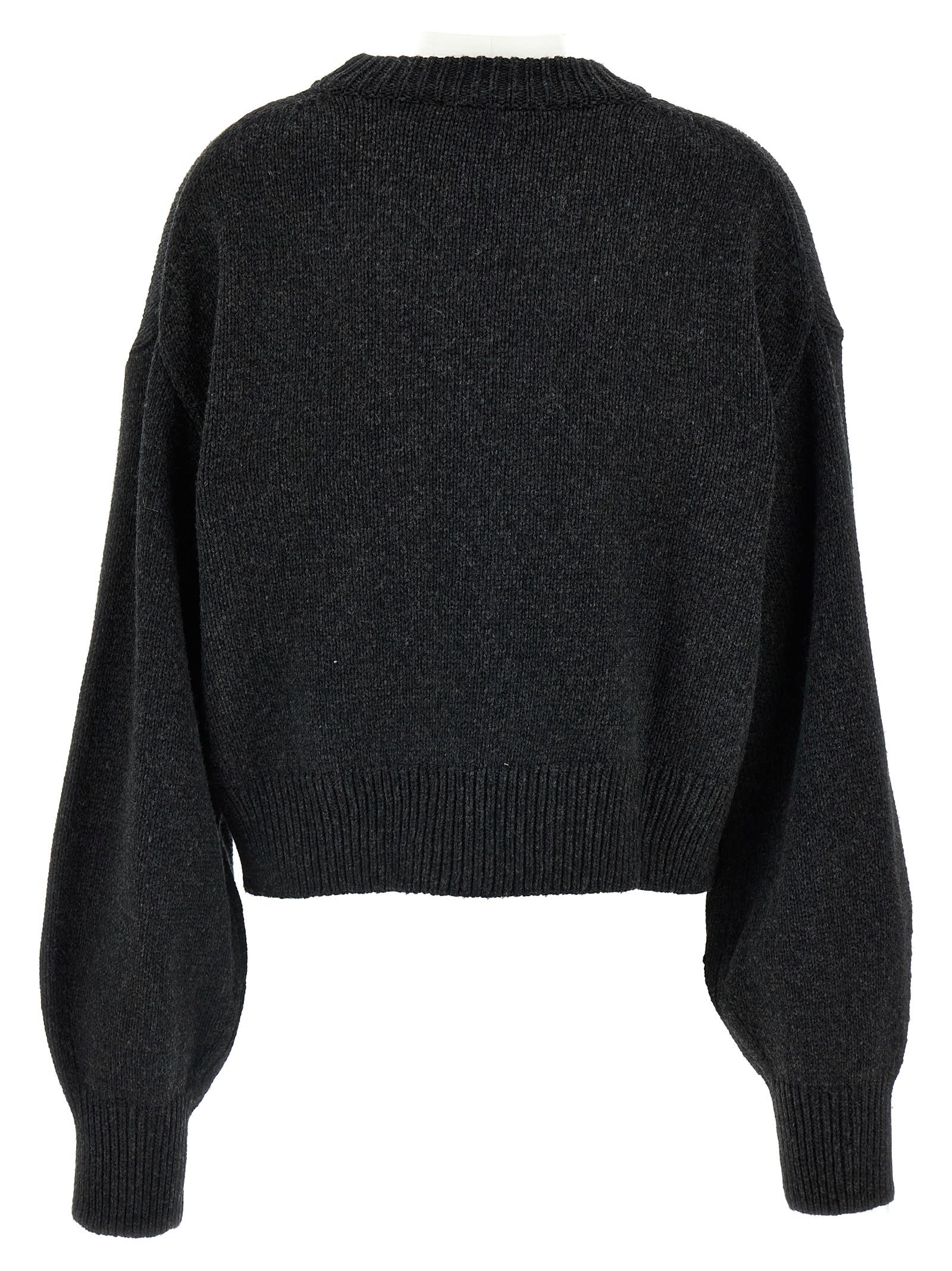 Rotate Birger Christensen Knit Crewneck Sweaters And Cardigans Gray In Gray