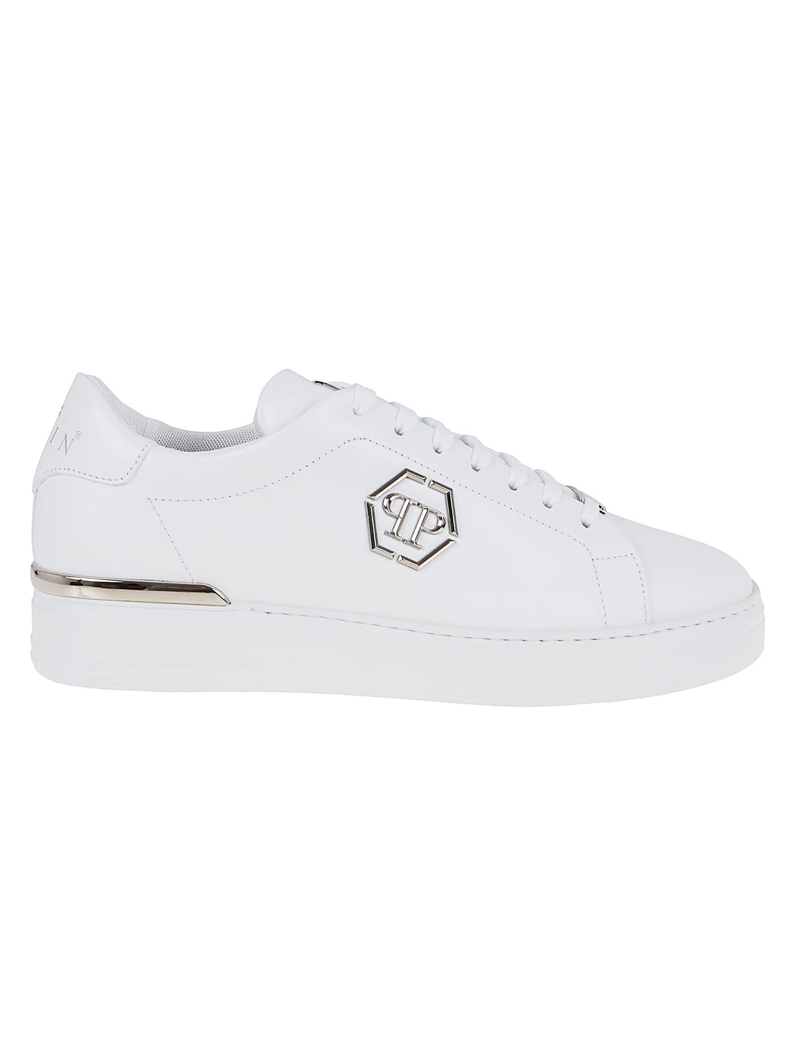 Philipp Plein Low-top Sneakers With Brass Logo Accents In Multi