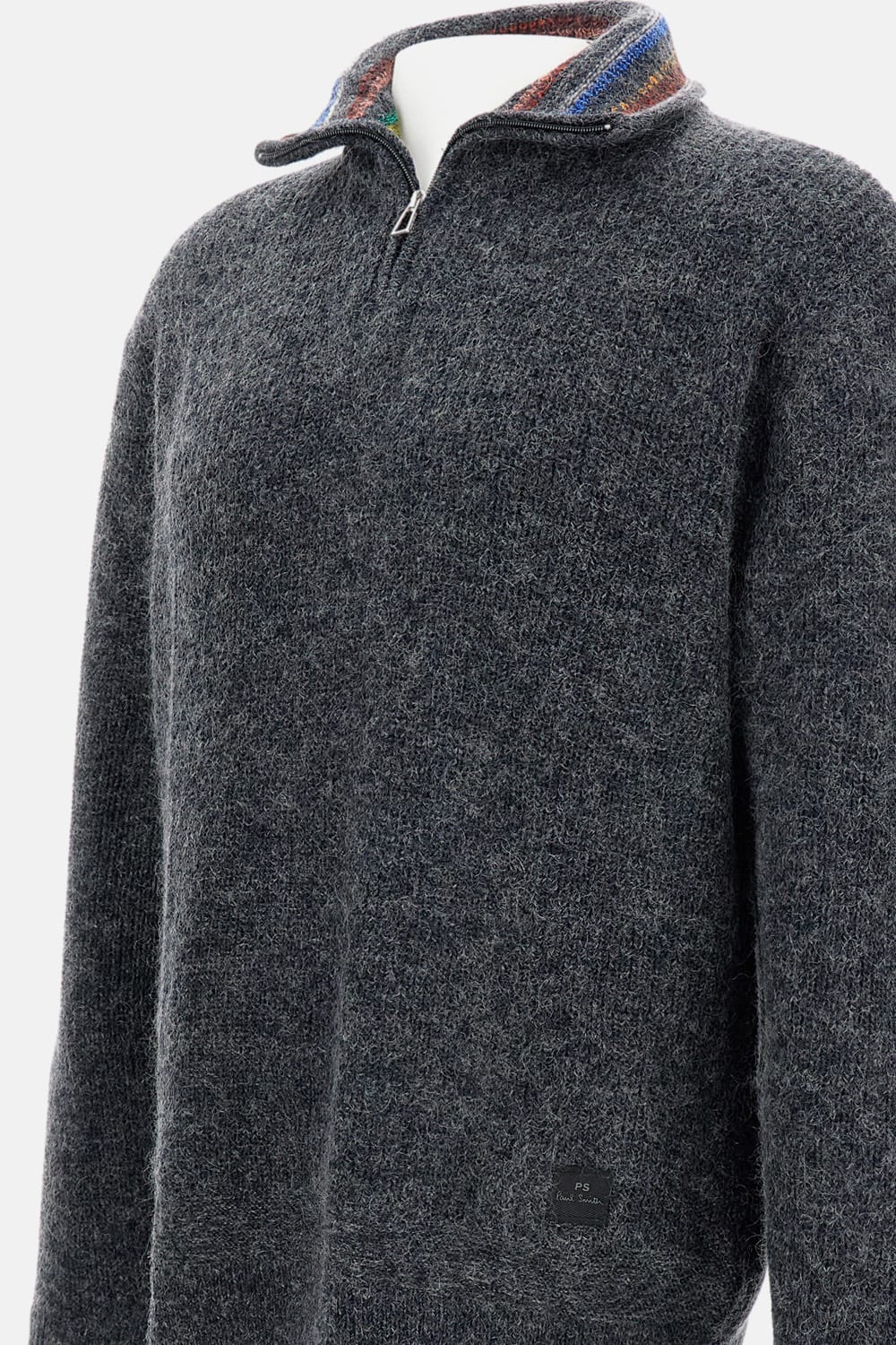 Paul Smith Mens Sweater Zip Neck In Gray