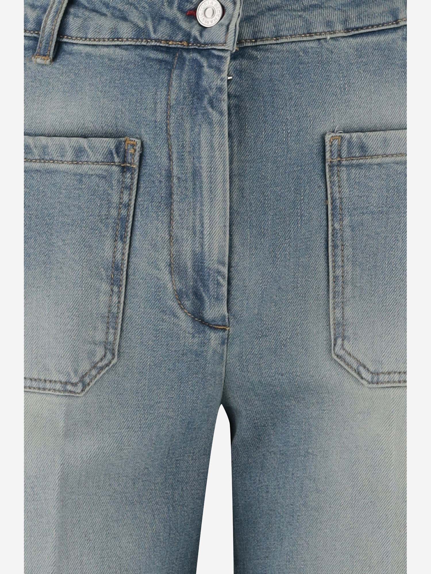 Shop Victoria Beckham Stretch Cotton Denim Jeans In Light Denim