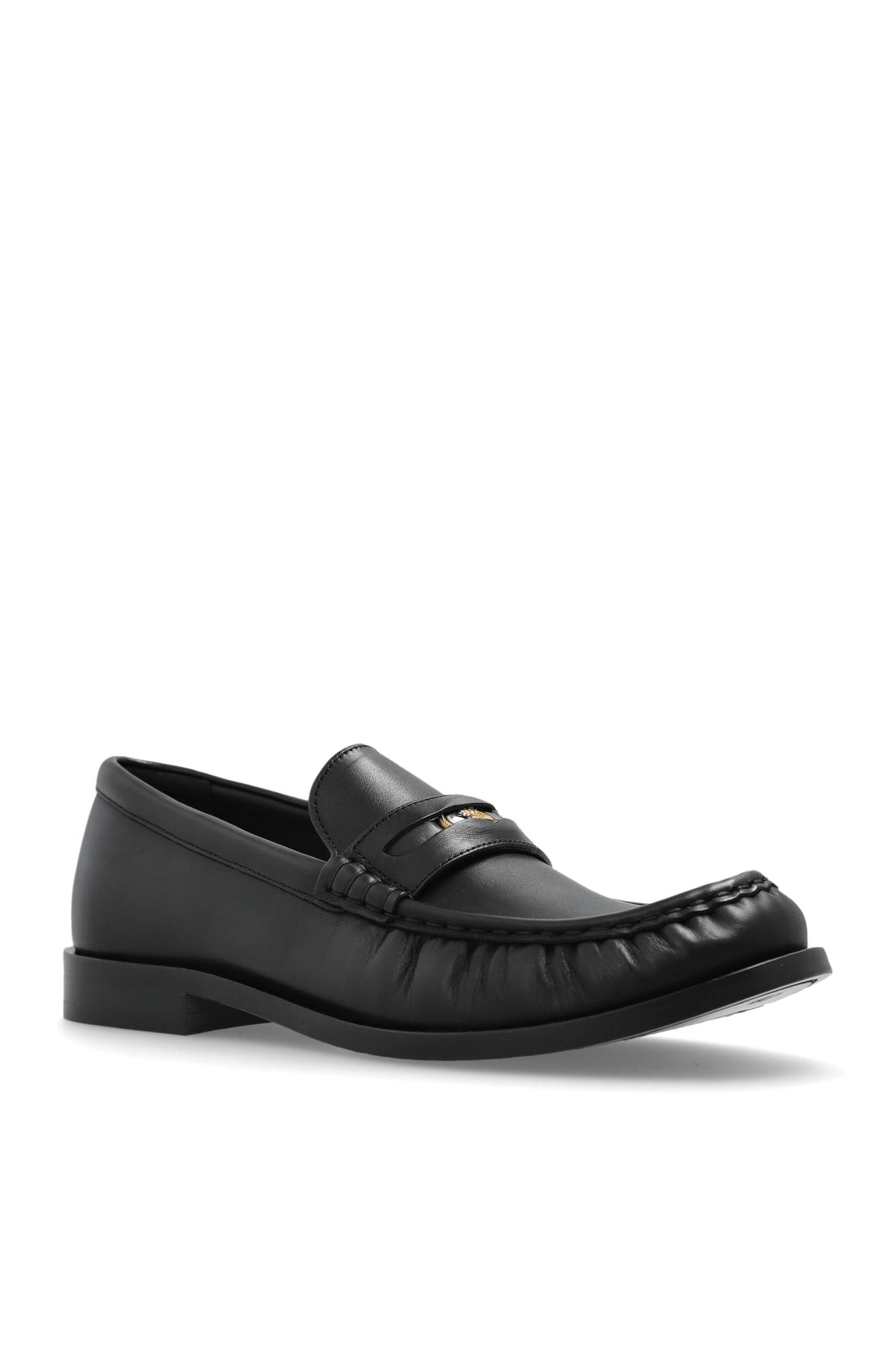 Burberry Leather Penny Loafers In Black