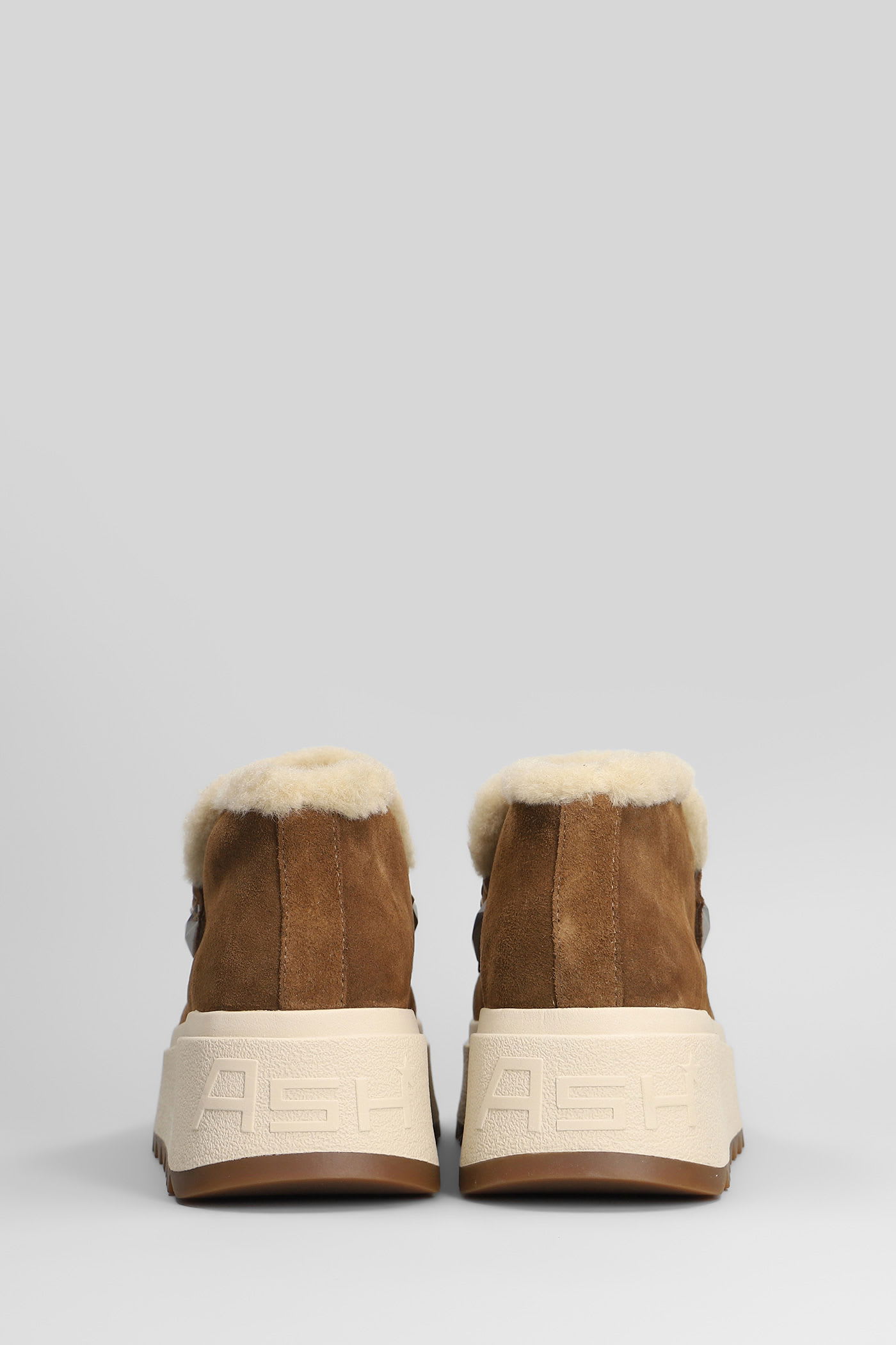 Ash Magic Low Heels Ankle Boots In Leather Color Suede In Brown