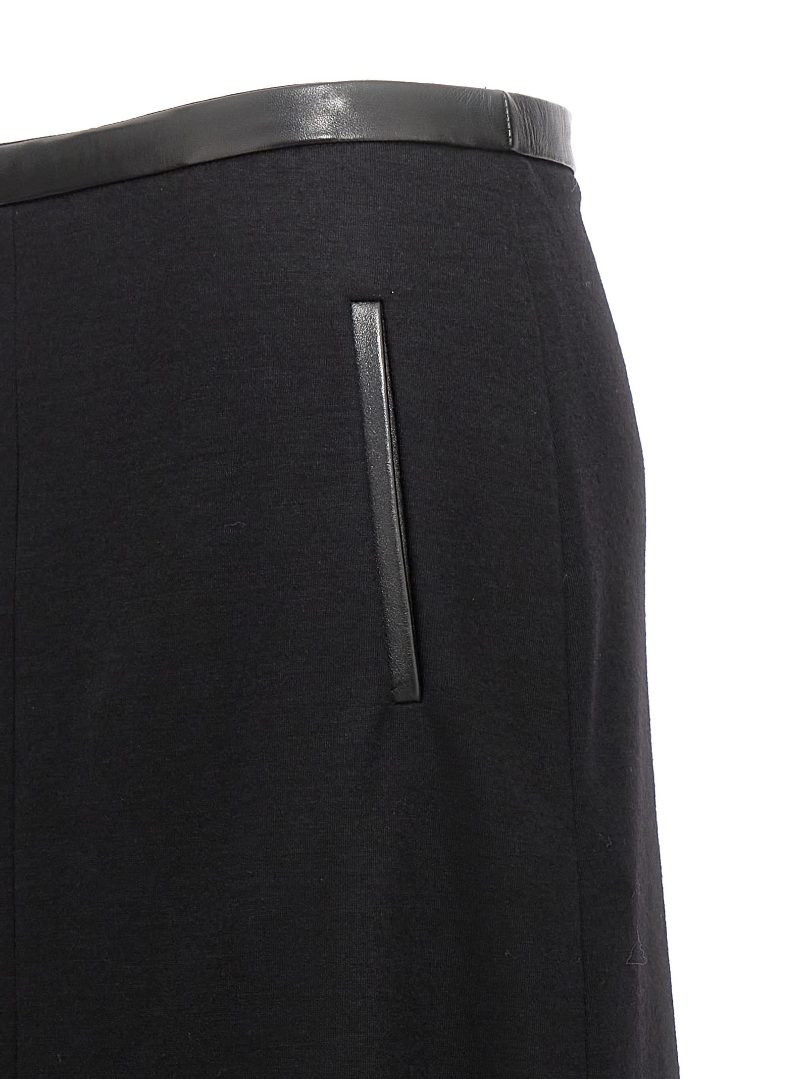 Shop Saint Laurent Midi Skirt In Wool In Black