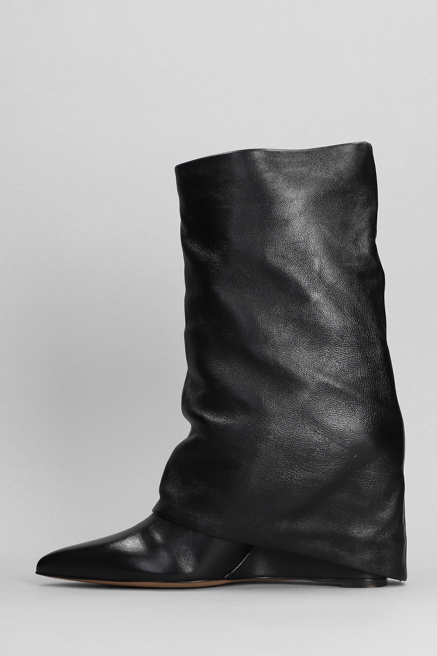 Shop The Seller Ankle Boots Inside Wedge In Black Leather