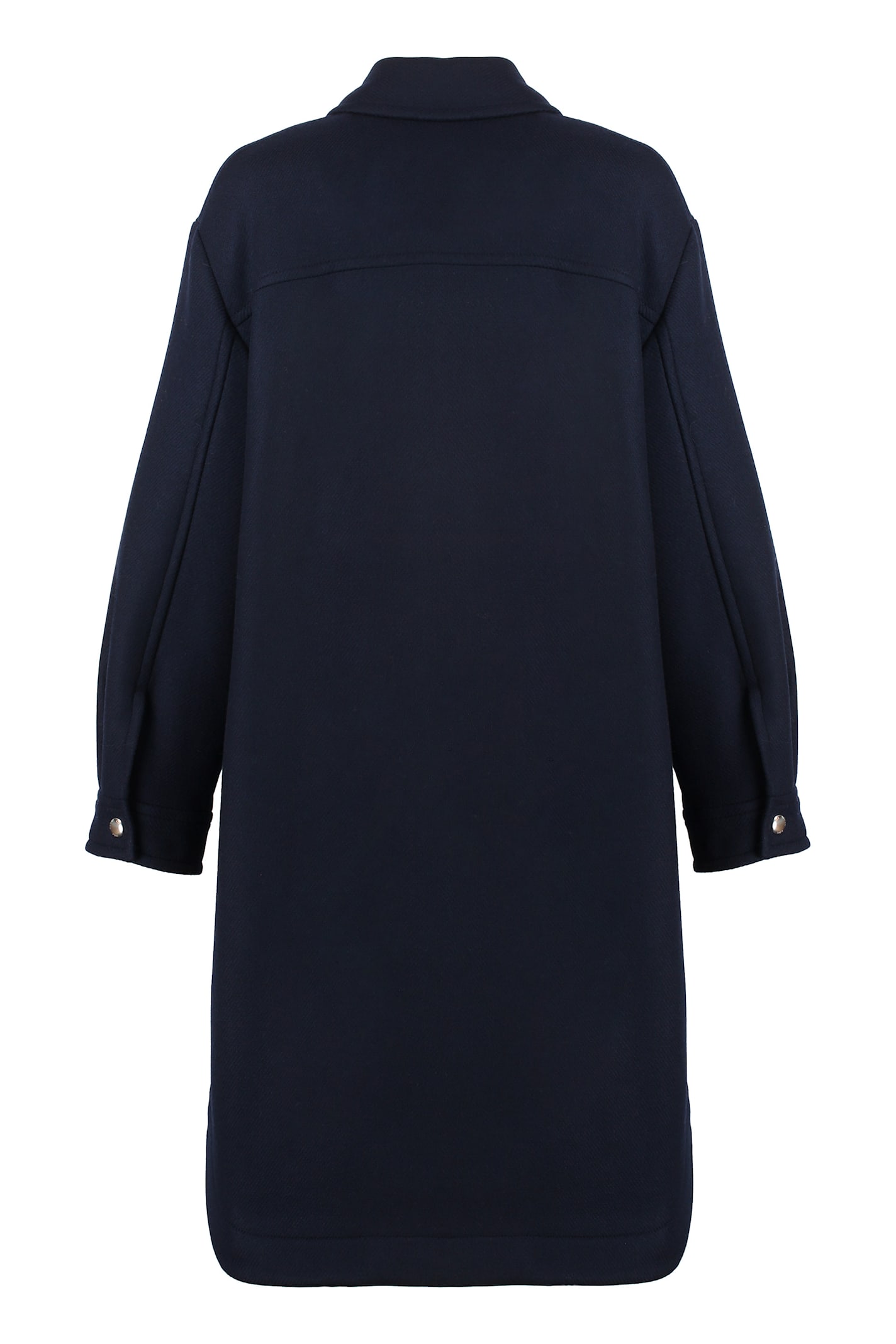 Shop Maison Kitsuné Wool Coat In Blue