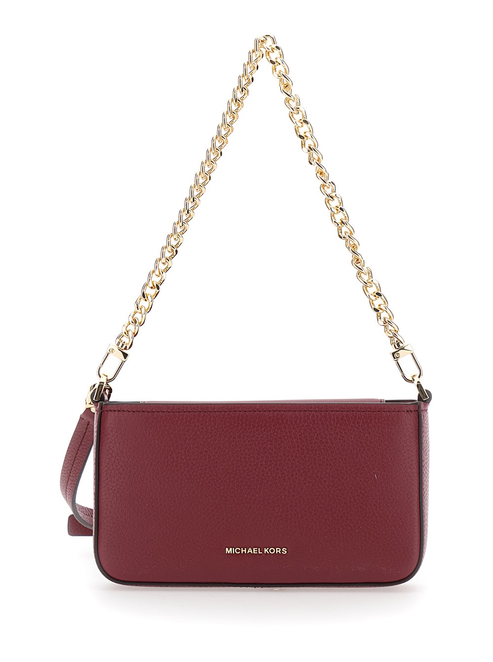 Michael Kors Bryant Bordeaux Crossbody Bag With Adjustable Shoulder Strap And Logo Lettering On The Front In Grai In Purple