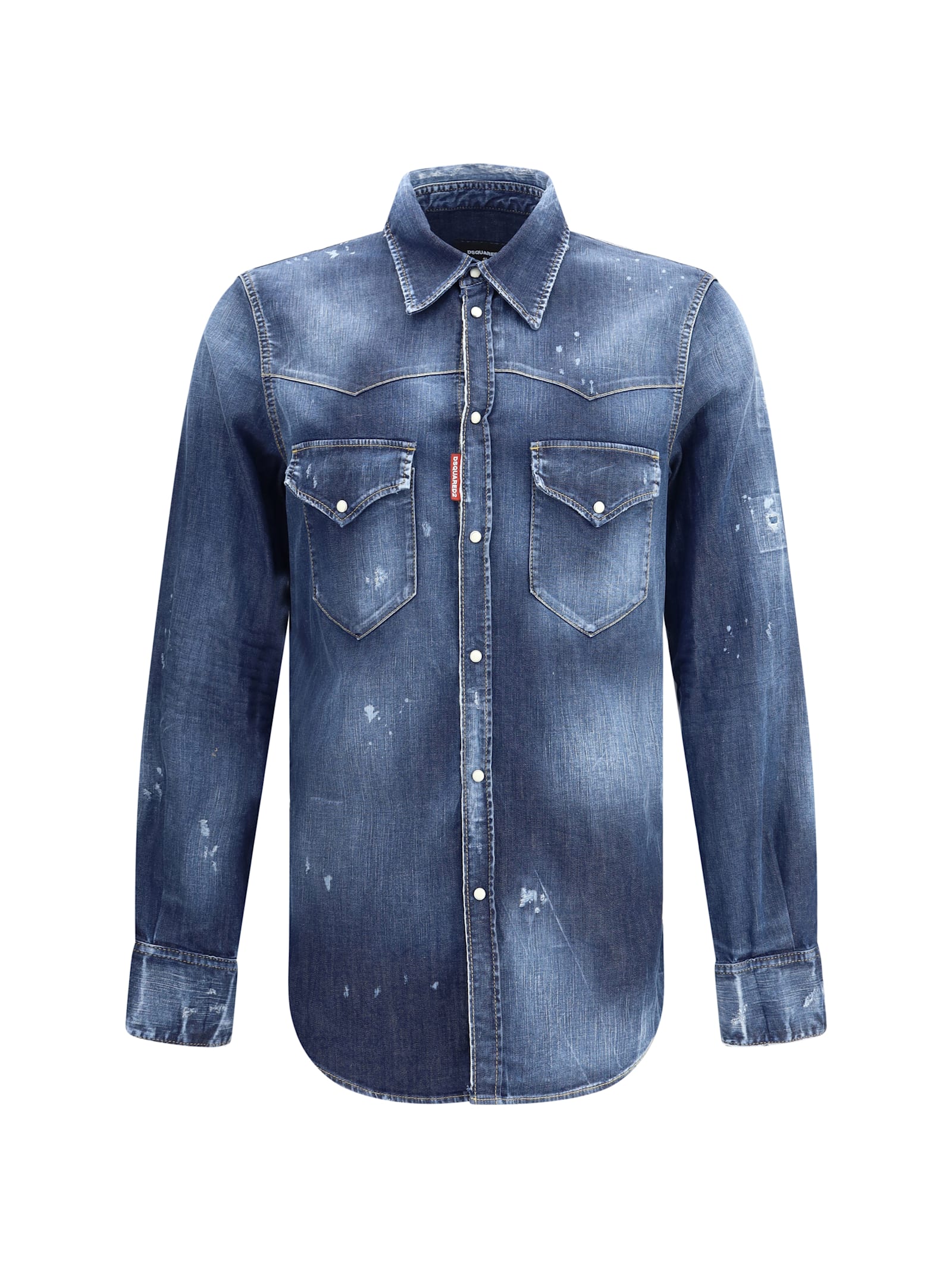 Dsquared2 Fashion Western Shirt In Blue