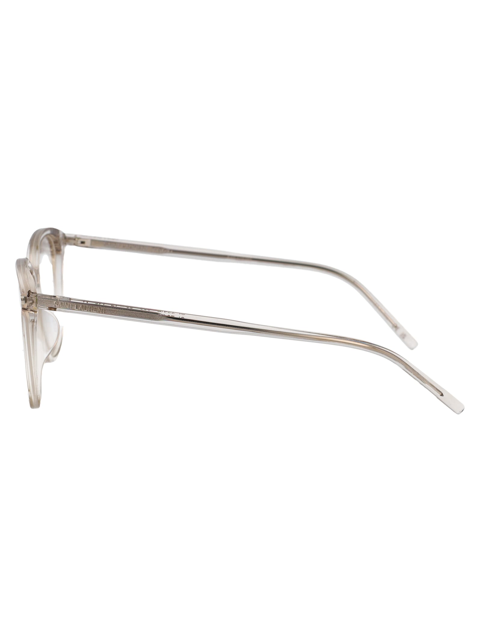 Saint Laurent Beige-beige-transparent Acetate Glasses In White