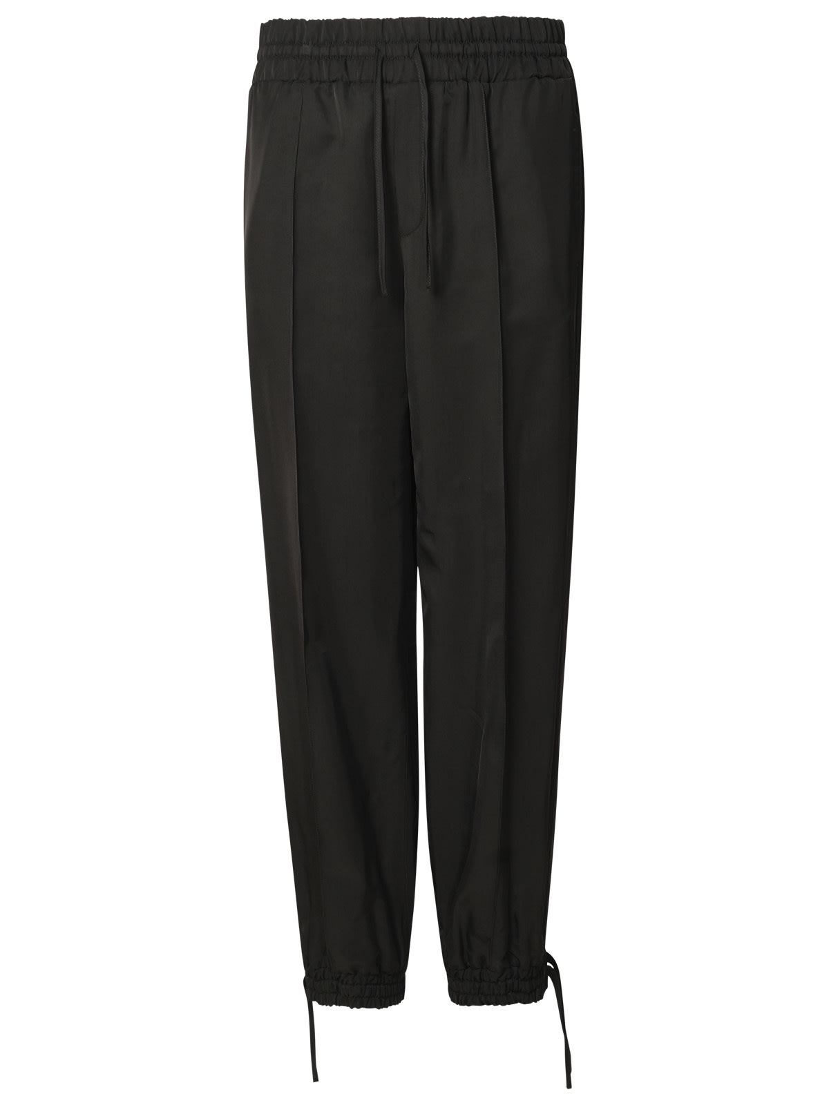 Shop Jil Sander Black Viscose Trousers