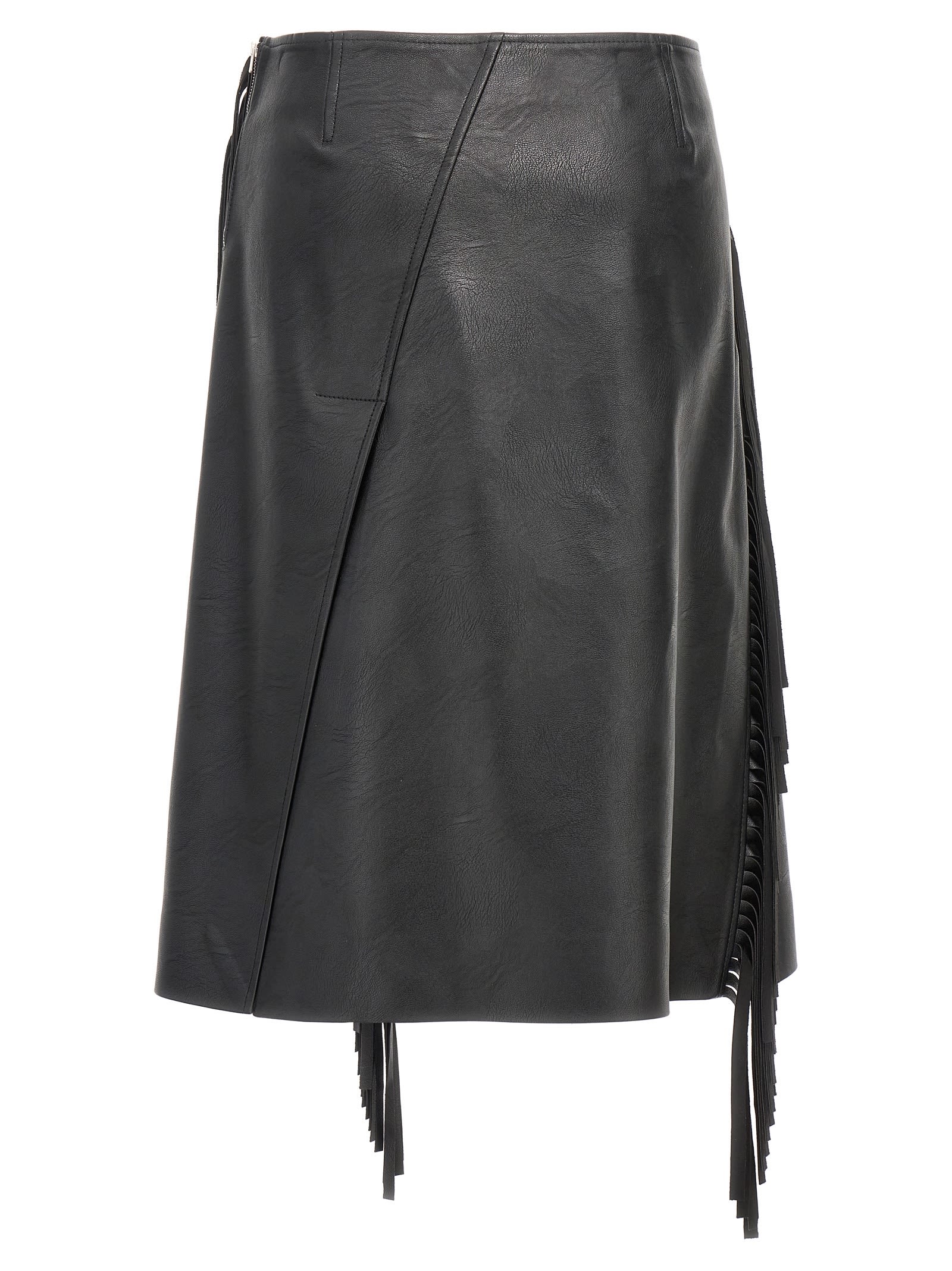 Shop Stella Mccartney Fringed Alter Mat Skirt In Black