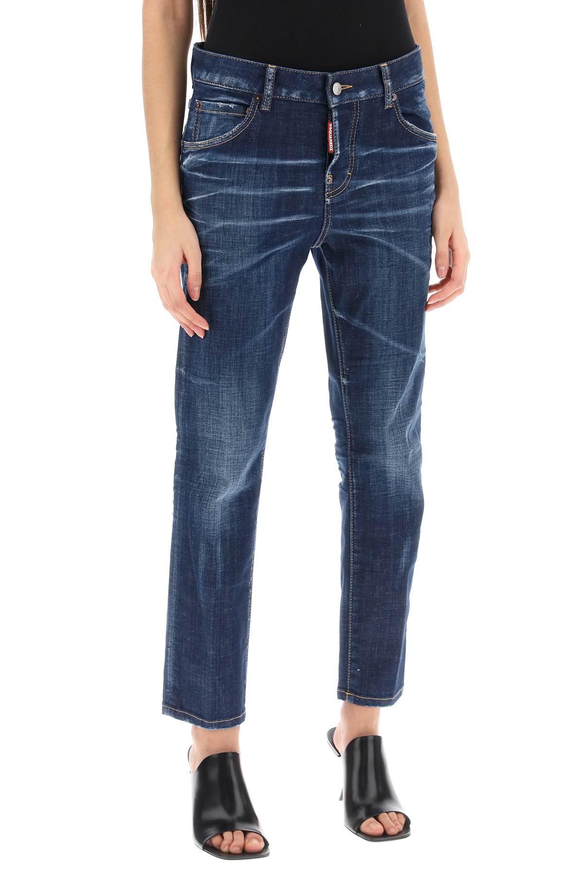 Dsquared2 Skater Mid-rise Slim Jeans In Navy Blue (blue)
